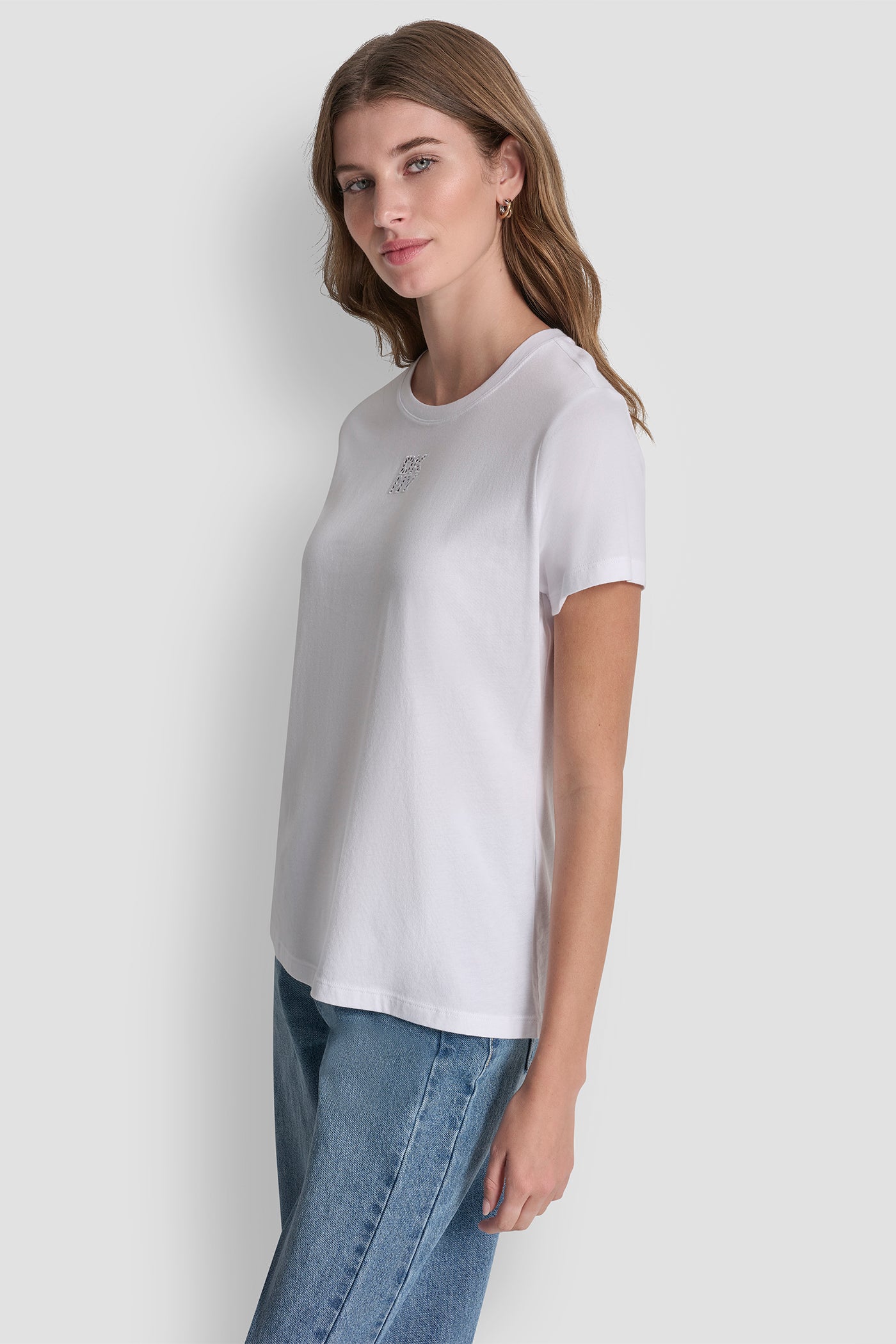DKNY STACKED EYELET LOGO TEE VIEW 4 | All Products