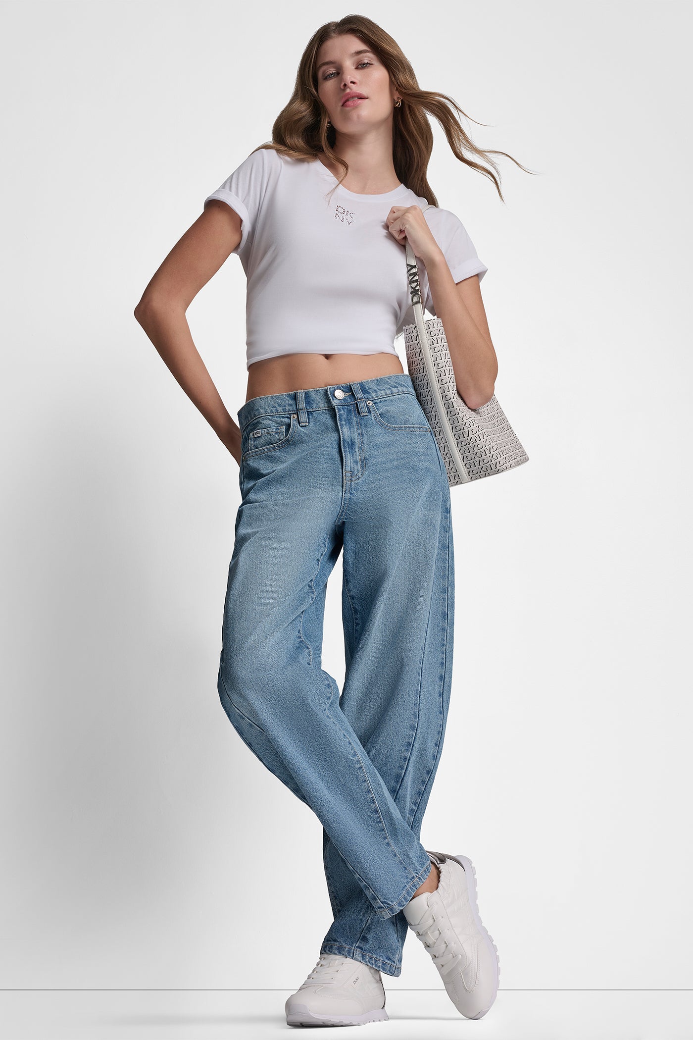 DKNY STACKED EYELET LOGO TEE VIEW 7 | All Products