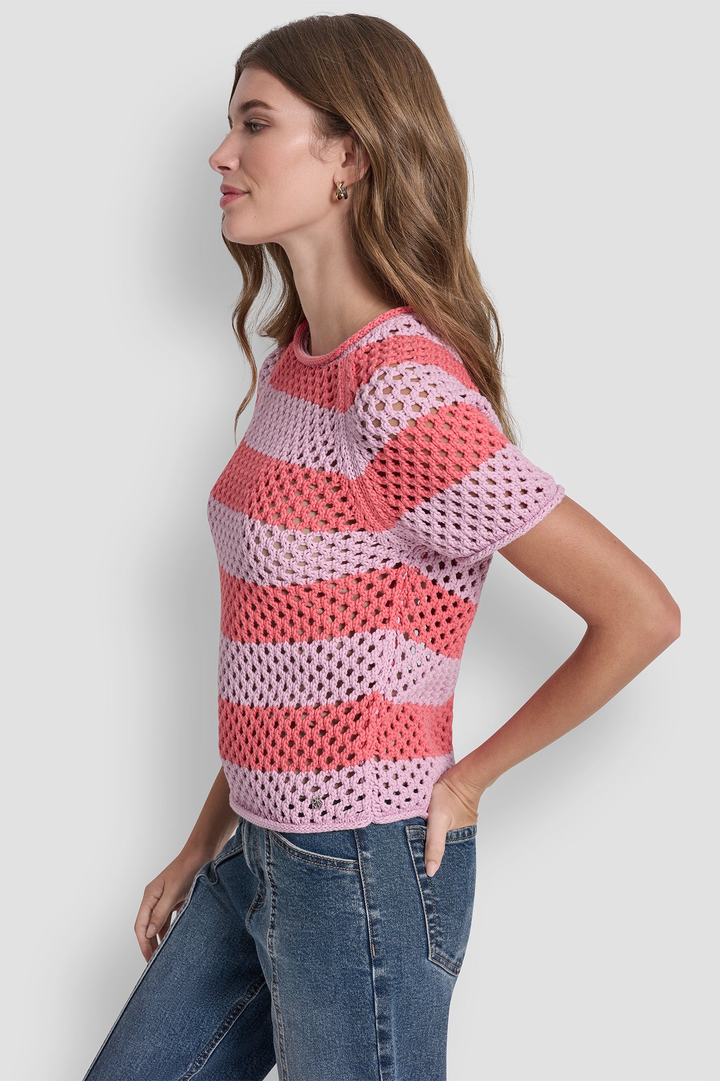 OPEN STITCH STRIPE SWEATER VIEW 3 | Clothing