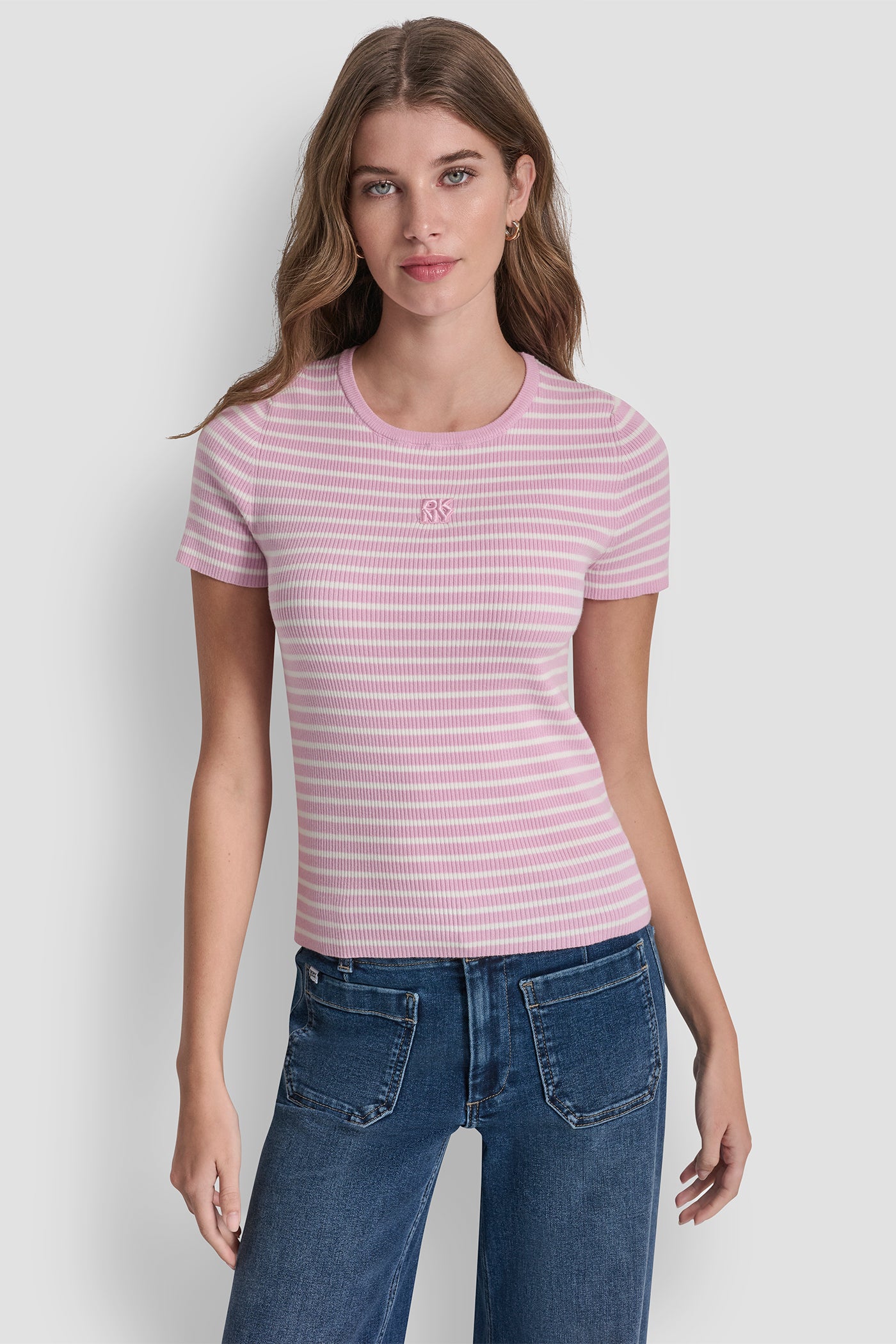 CREW NECK STRIPED TEE VIEW 3 | Tees & Tanks