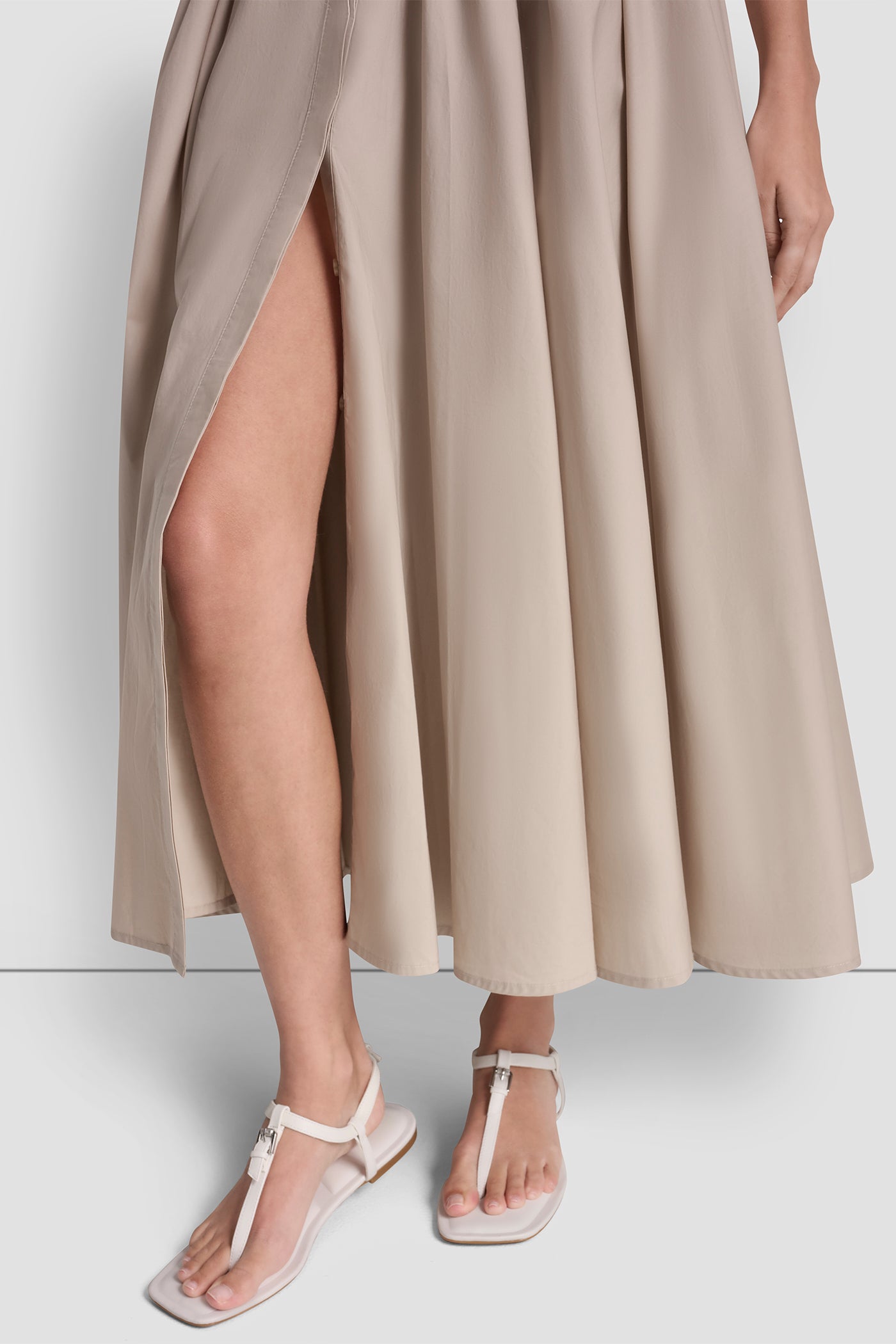 SMOCKED MIDI DRESS WITH BUCKLE VIEW 8 | Clothing