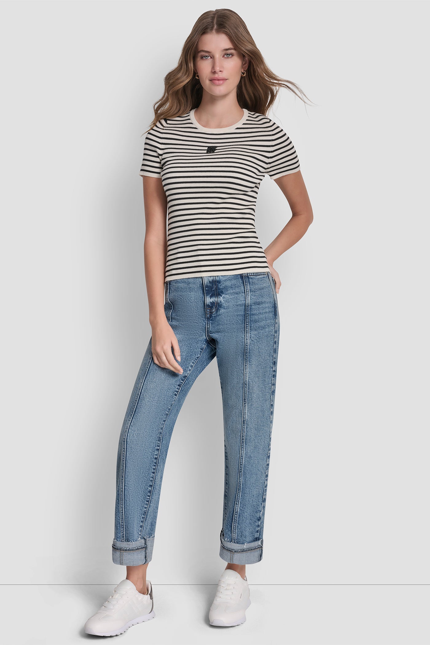 CREW NECK STRIPED TEE VIEW 5 | Tees & Tanks