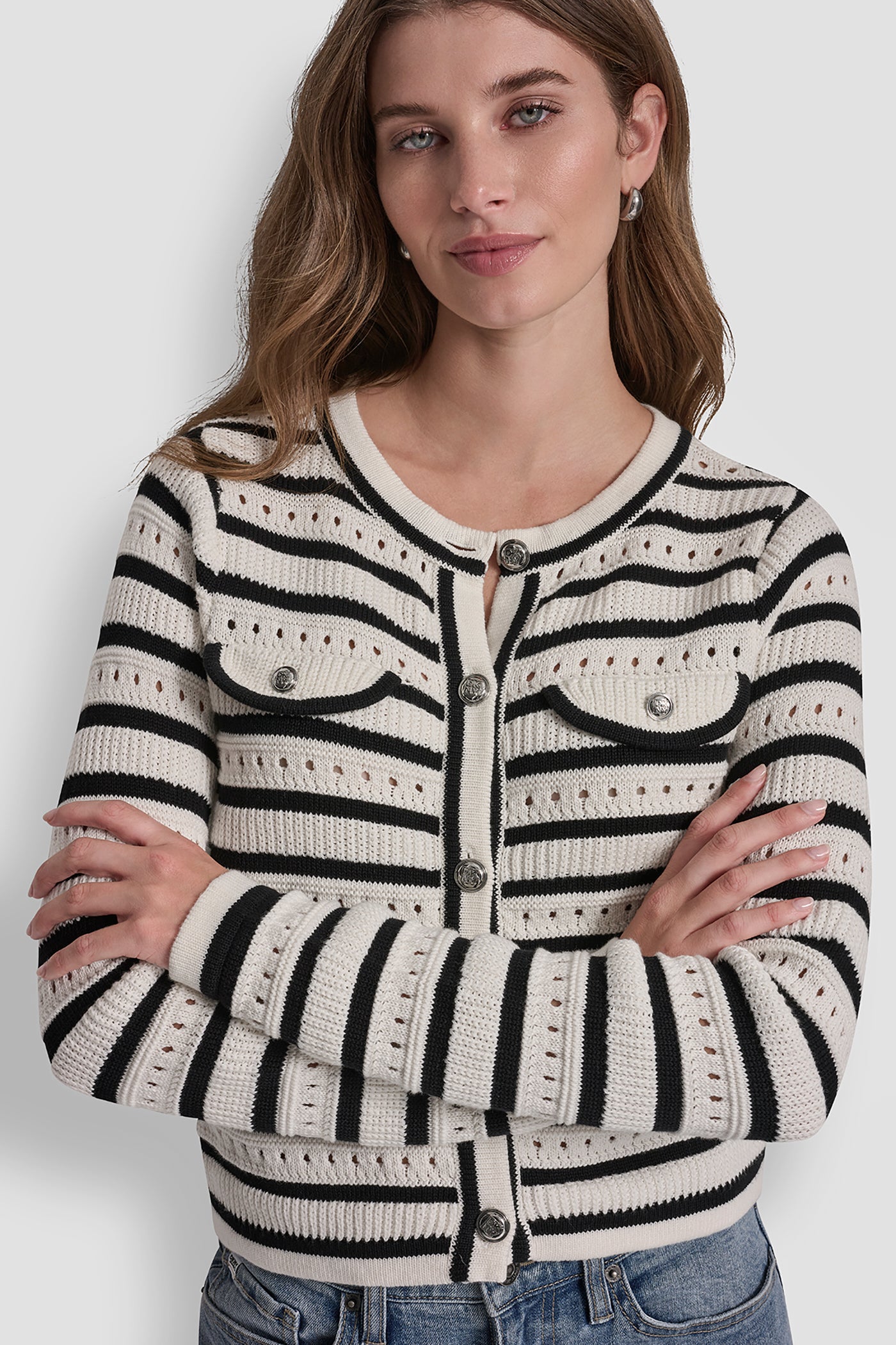 POINTELLE STRIPED CARDIGAN VIEW 6 | All Products
