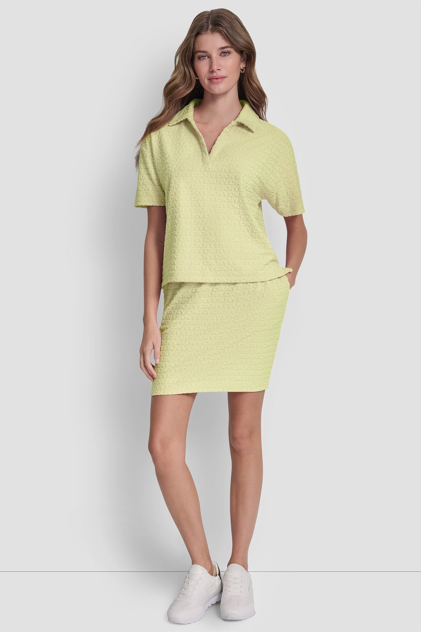 LOGO JACQUARD BOXY POLO TEE VIEW 4 | Under $75