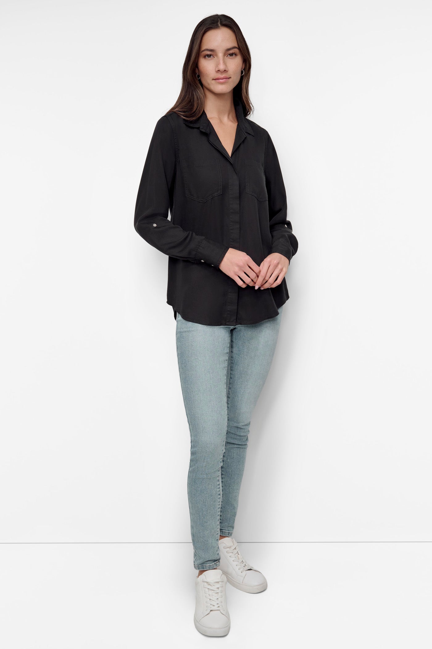 SPLIT BACK BUTTON FRONT WITH ROLL TAB VIEW 3 | All Products