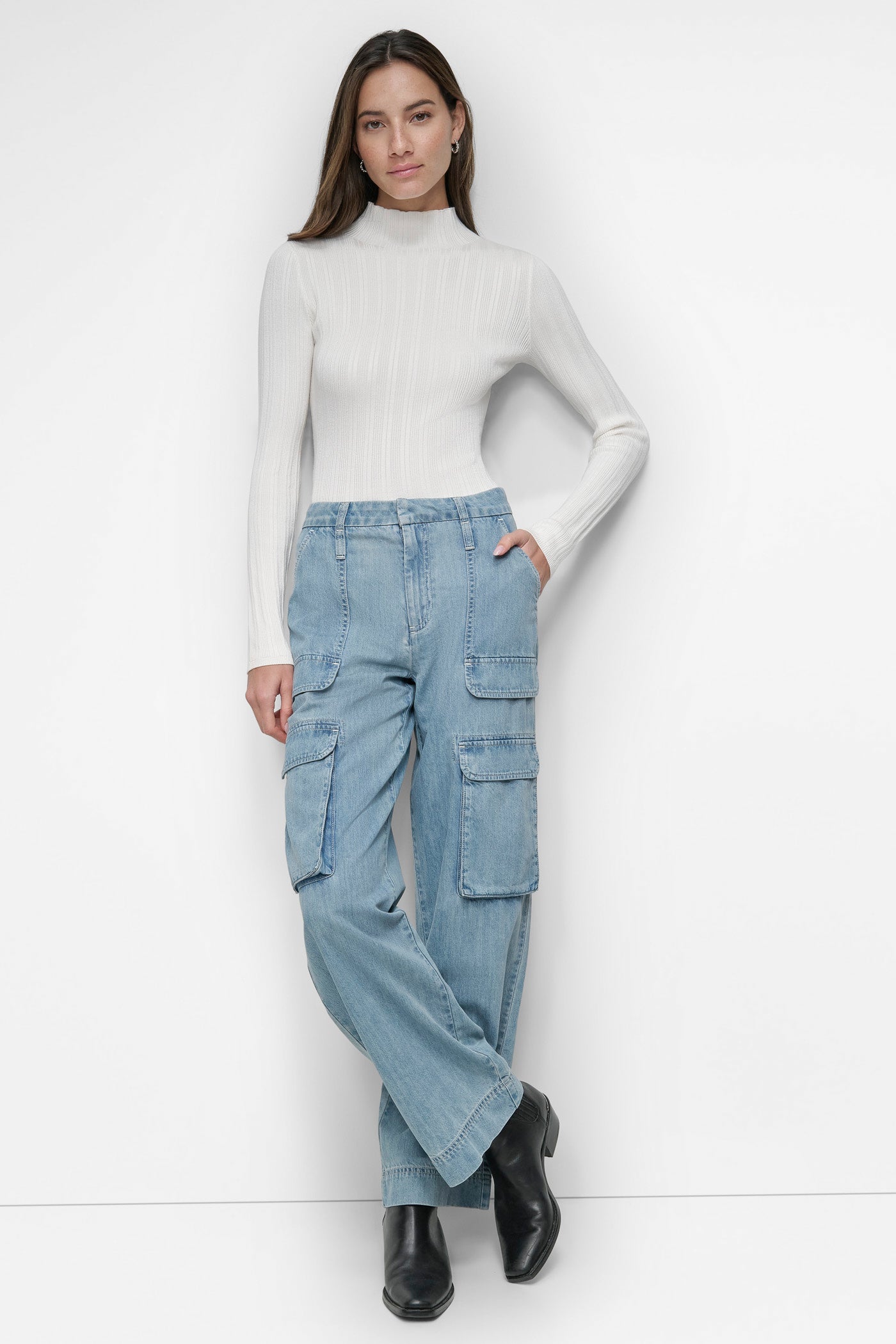 HIGH RISE FRONT CARGO RELAXED STRAIGHT VIEW 4 | Pants & Denim