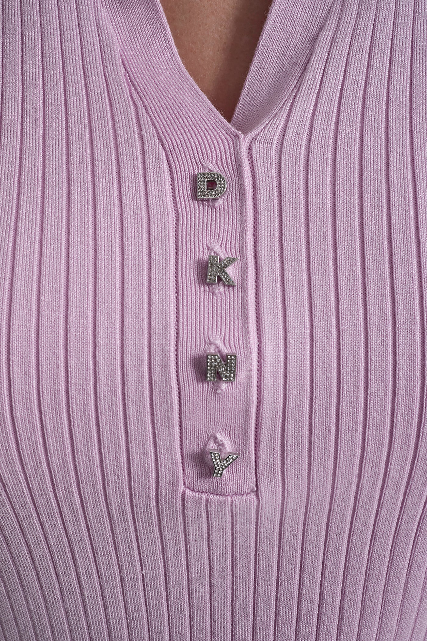 RIBBED POLO WITH RHINESTONE BUTTONS VIEW 5 | Clothing