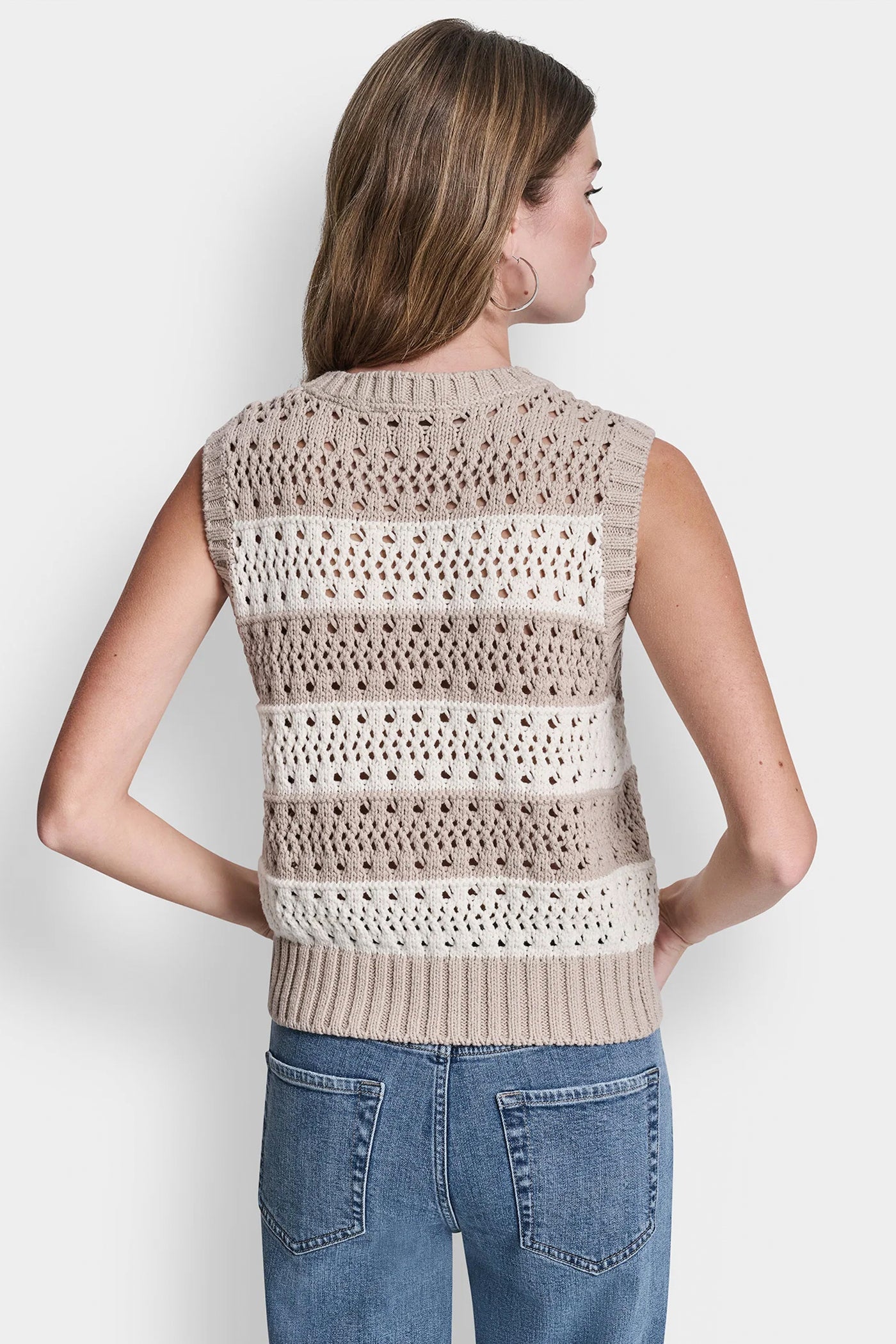 STRIPED POINTELLE STITCH SWEATER VIEW 4 | Spring 2026