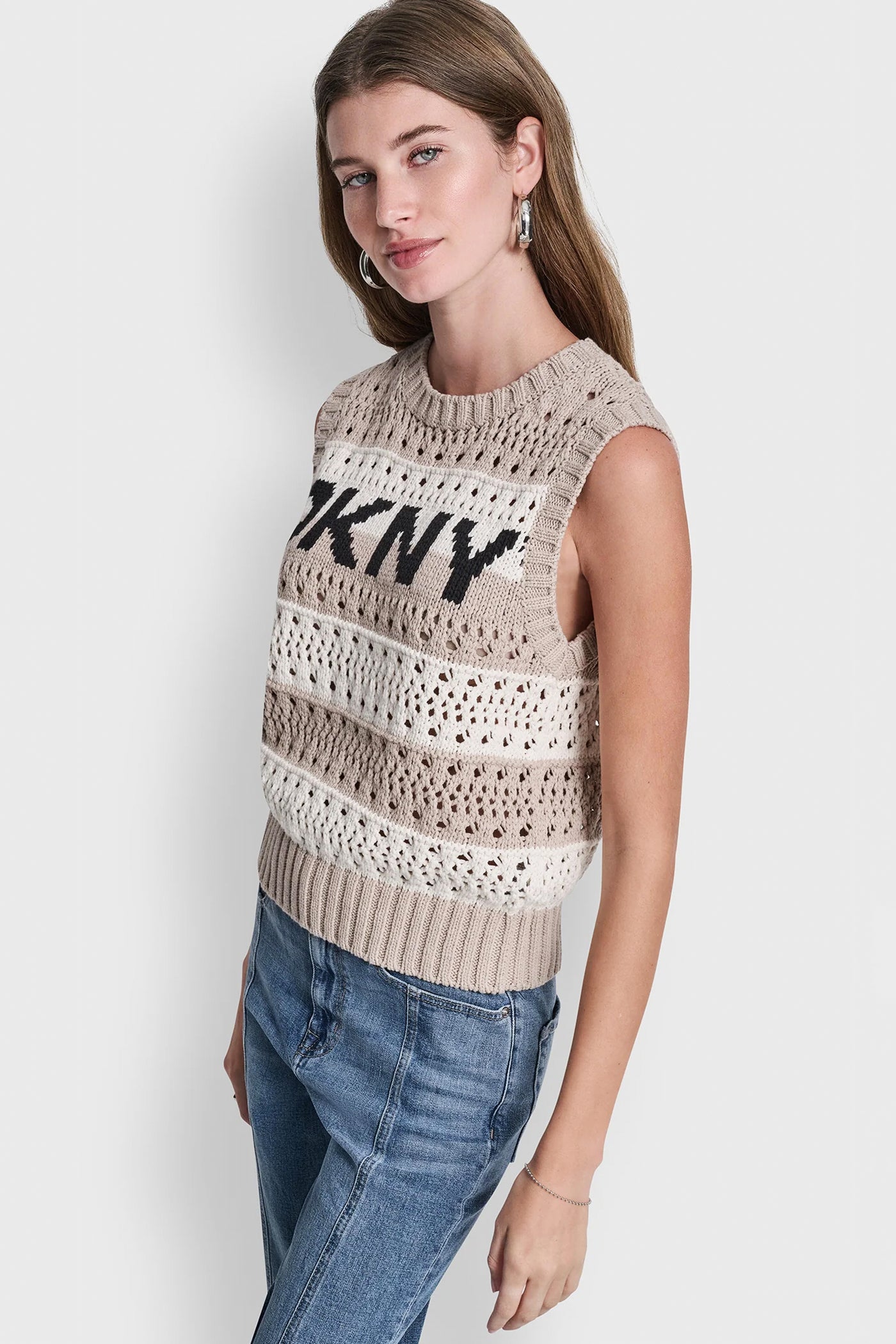 STRIPED POINTELLE STITCH SWEATER VIEW 3 | Spring 2026