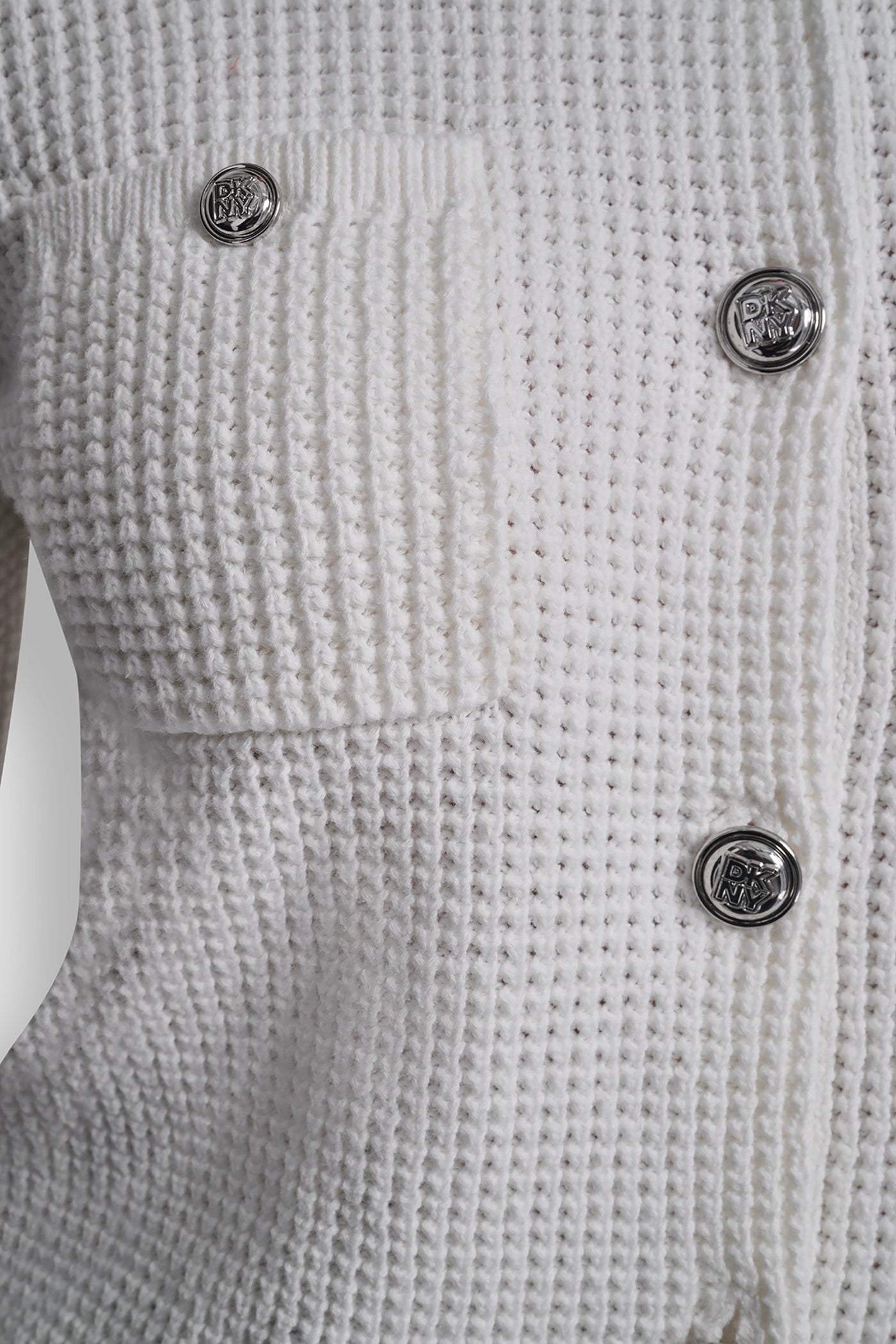 TUCK STITCH CREW NECK CARDIGAN VIEW 5 | DKNY JEANS