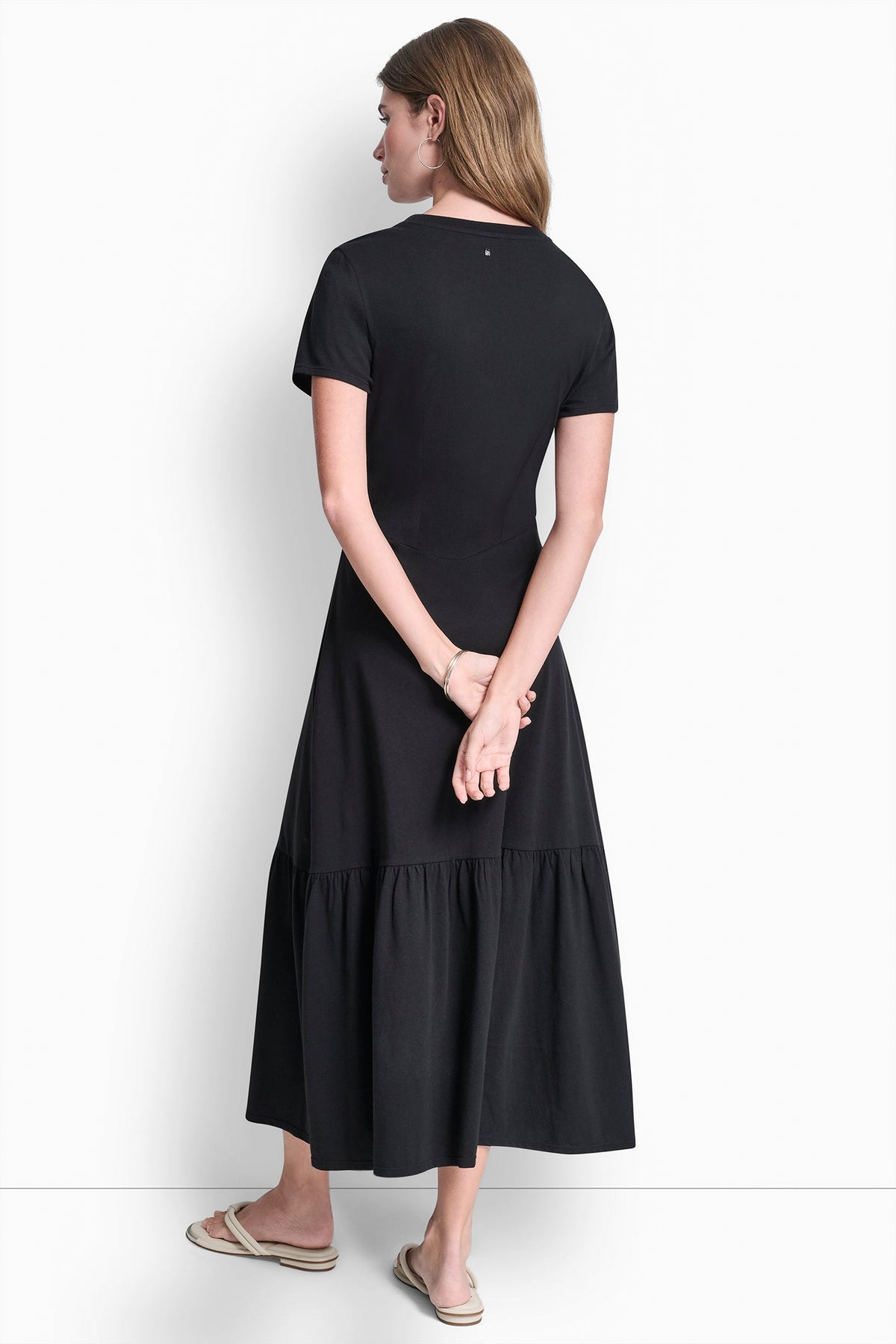 RUCHED BODICE TIERED MAXI DRESS VIEW 2