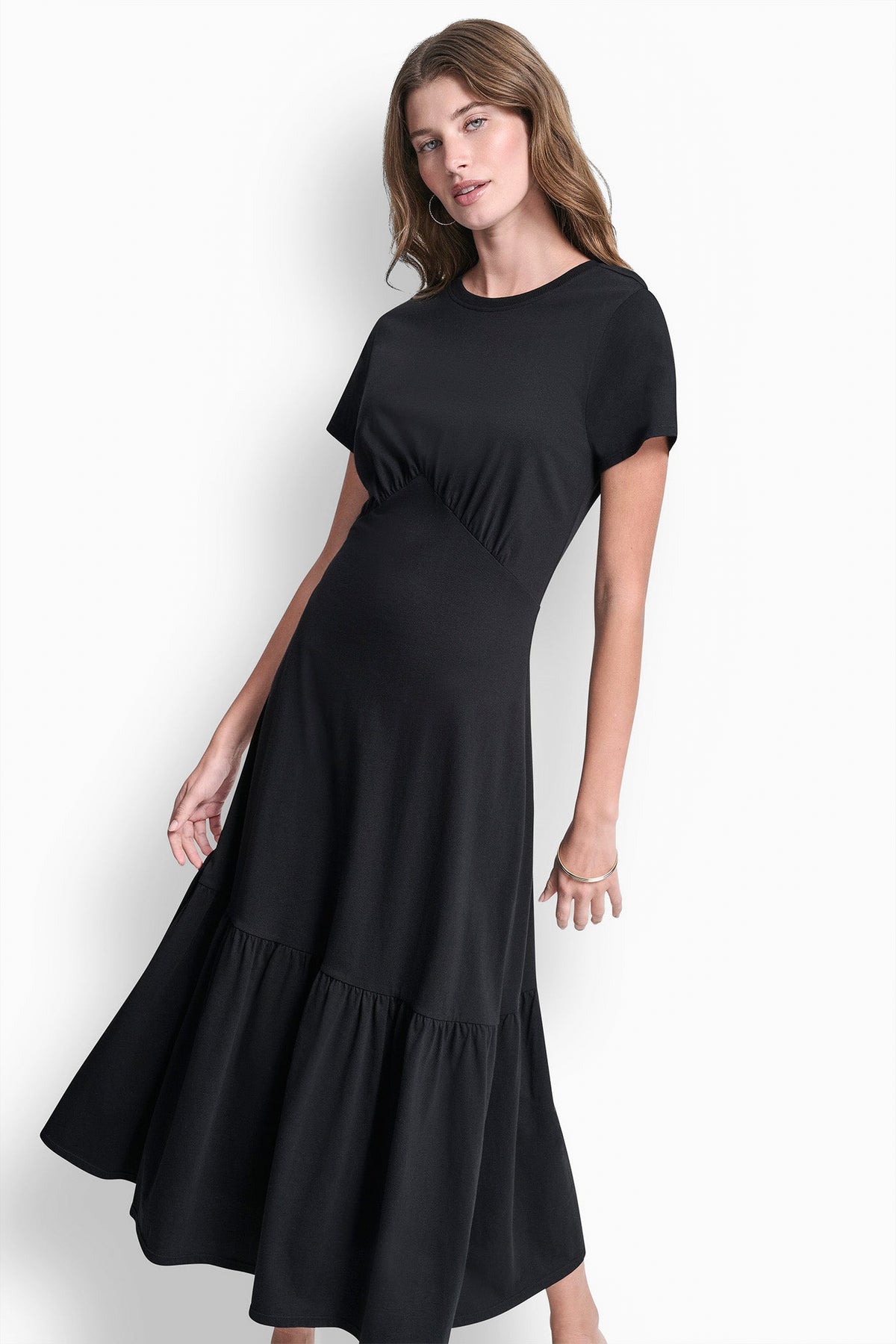 RUCHED BODICE TIERED MAXI DRESS View 2 | Dresses Under $100