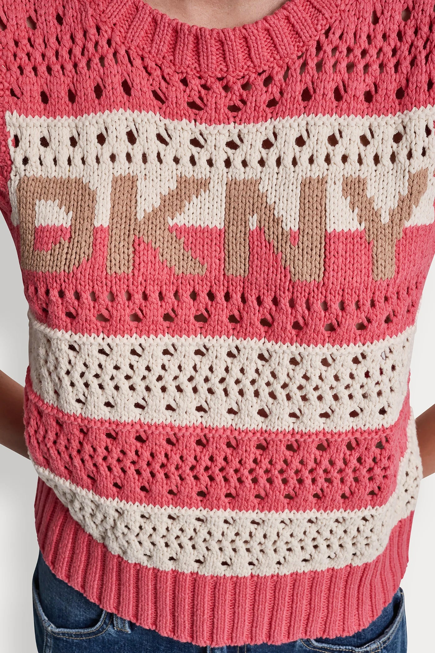Striped Pointelle Stitch Sweater | Sweater | DKNY