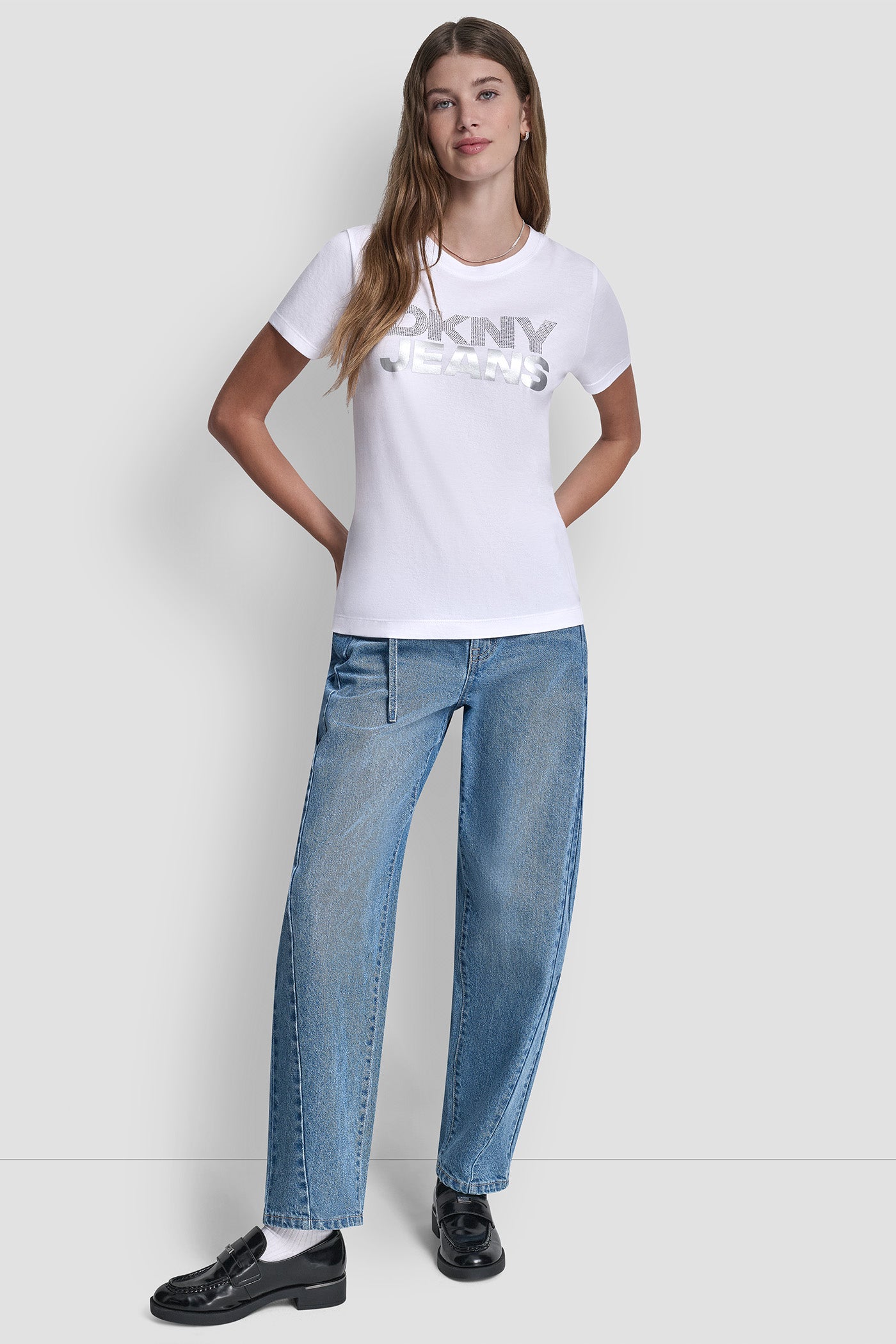DKNY JEANS STACKED RHINESTONE TEE VIEW 4 | Tees & Tanks
