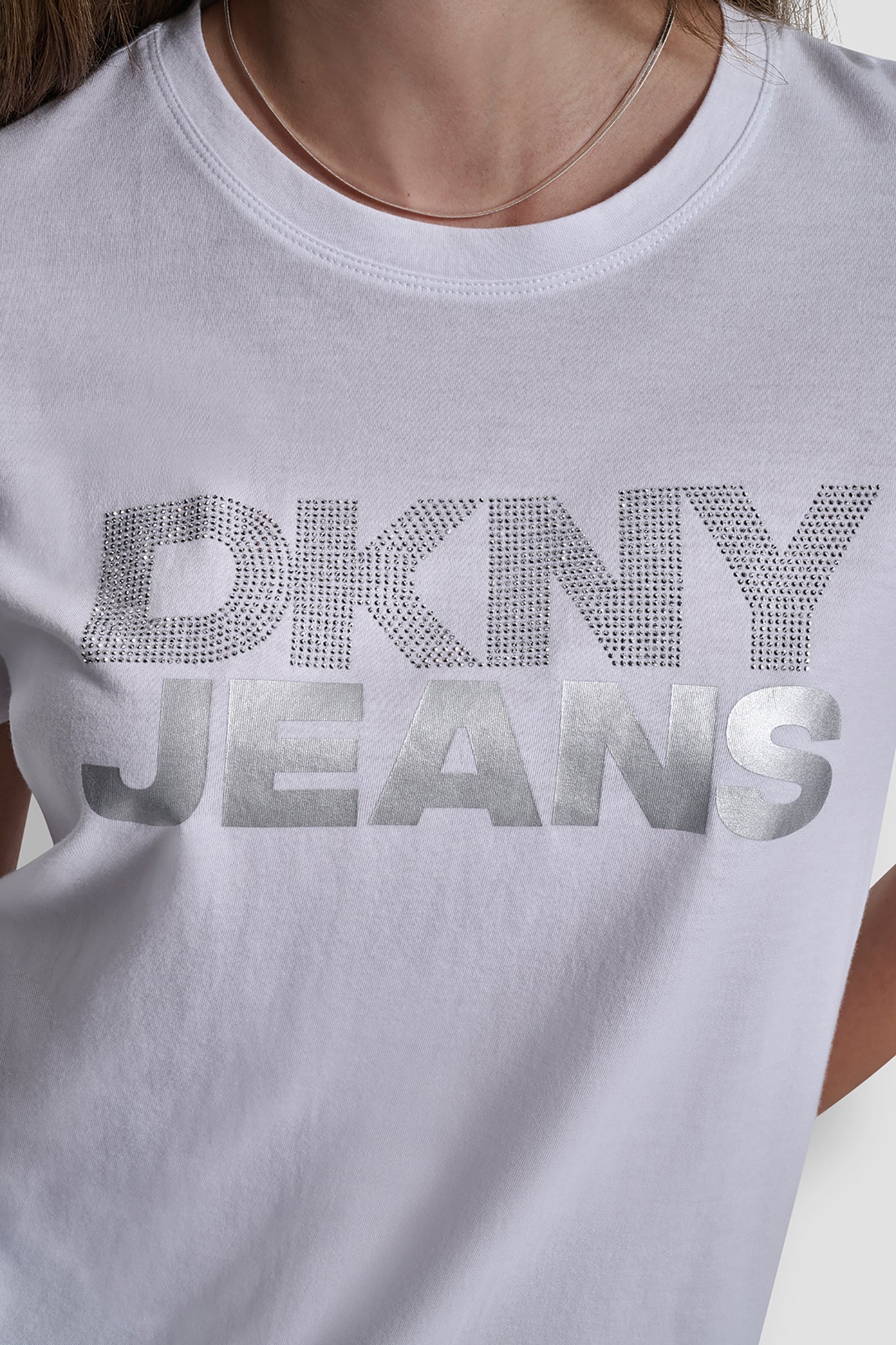 DKNY JEANS STACKED RHINESTONE TEE VIEW 5 | Tees & Tanks