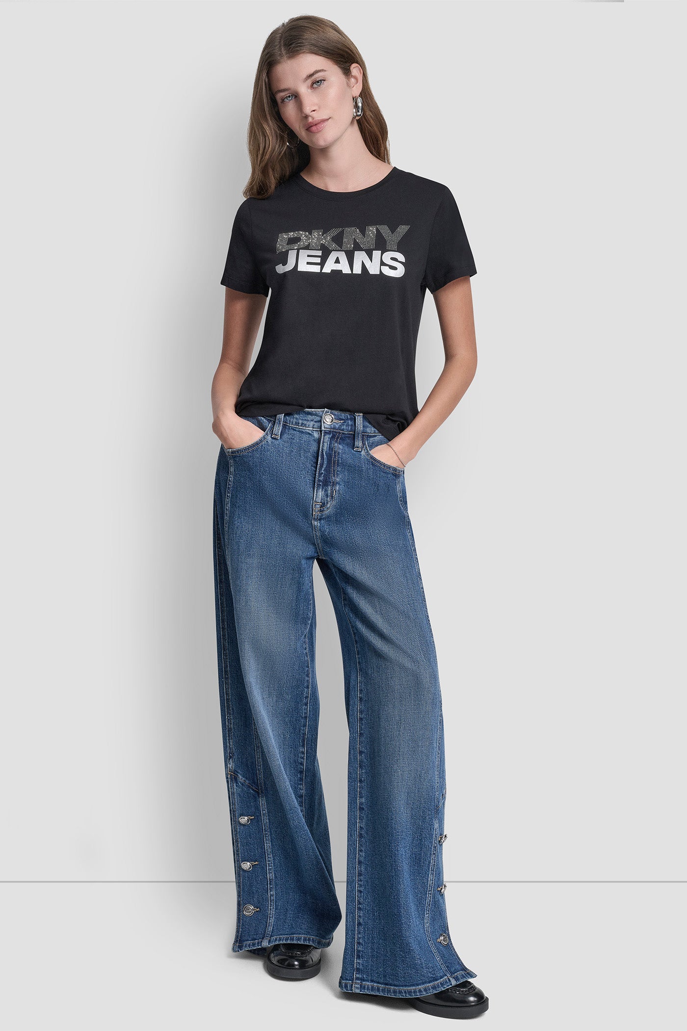 DKNY JEANS STACKED RHINESTONE TEE VIEW 5 | Tees & Tanks
