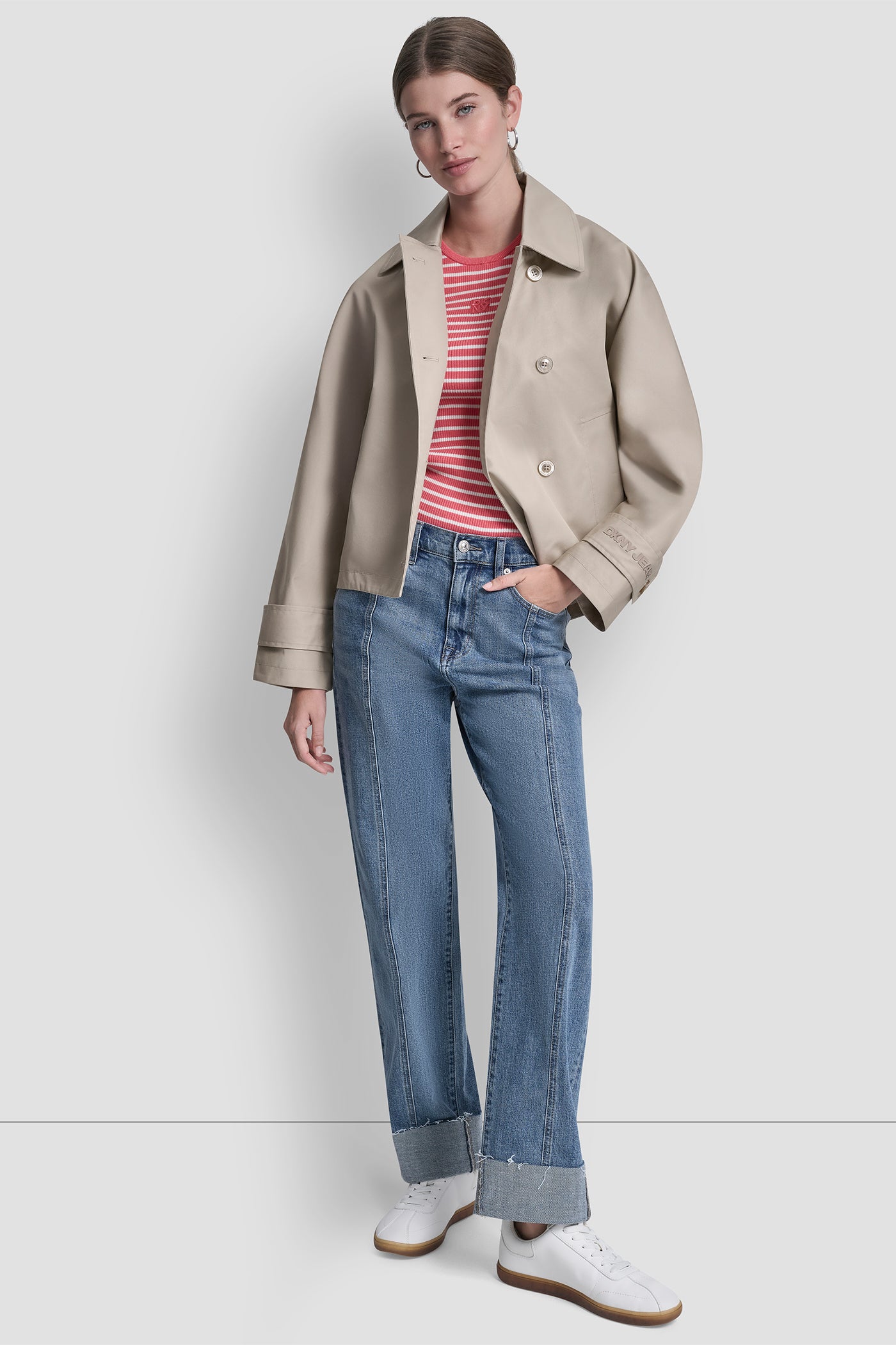 SINGLE-BREASTED MILITARY SHORT TRENCH VIEW 4 | Clothing