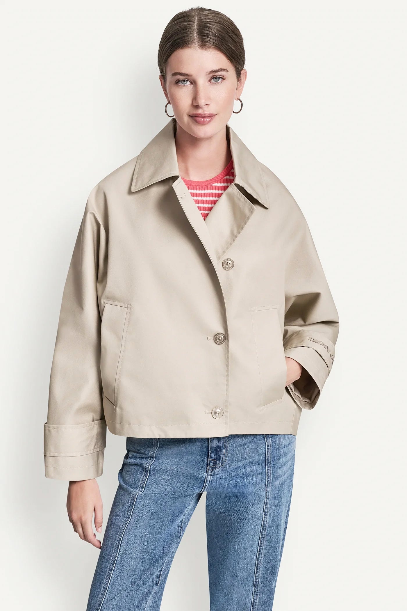 SINGLE-BREASTED MILITARY SHORT TRENCH VIEW 3 | 9-5 Edit