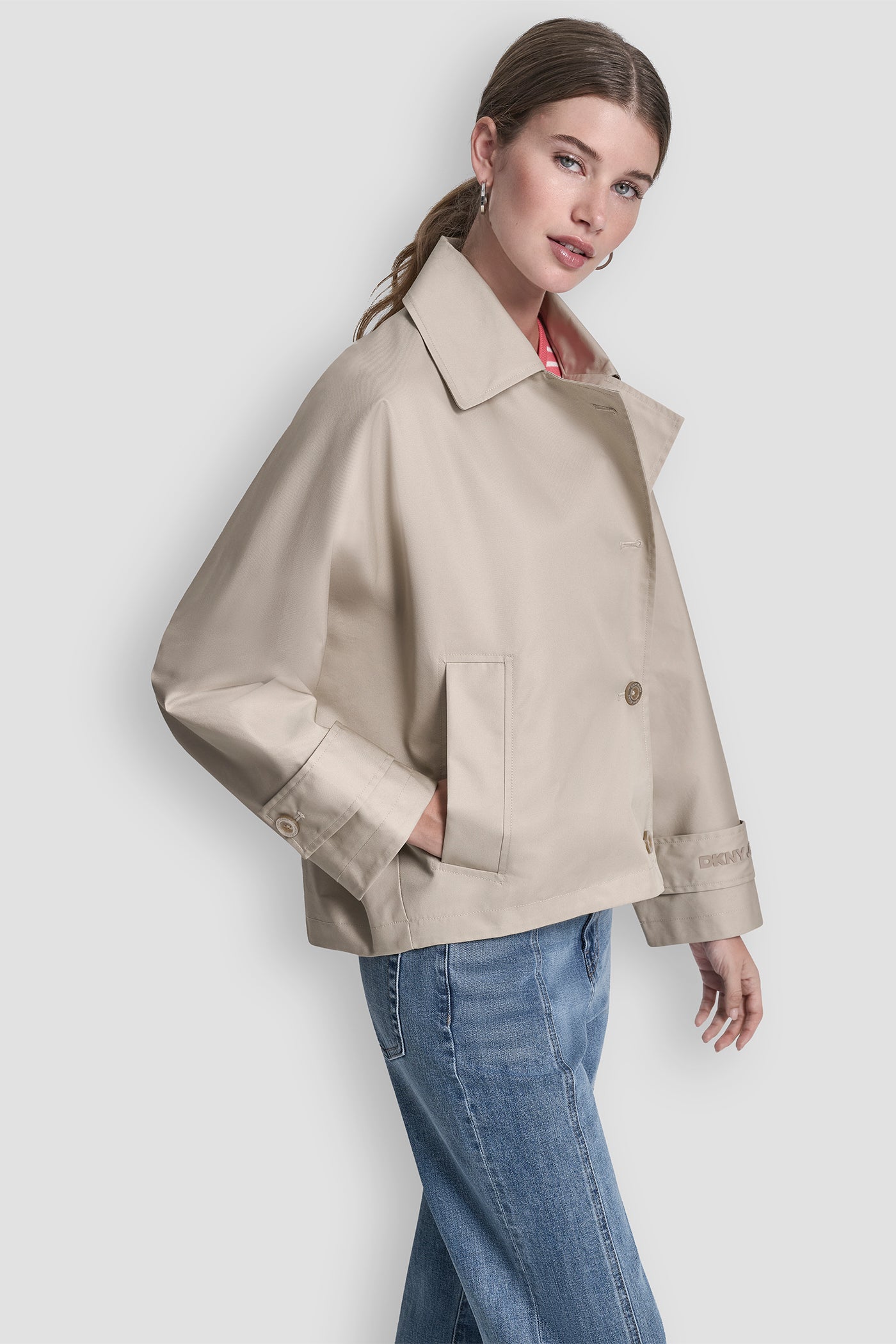 SINGLE-BREASTED MILITARY SHORT TRENCH VIEW 3 | Clothing