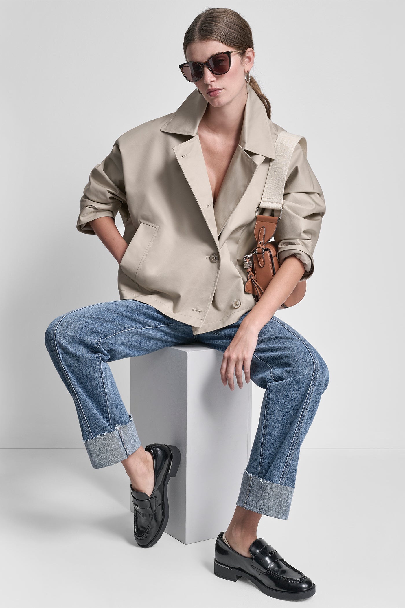 SINGLE-BREASTED MILITARY SHORT TRENCH VIEW 9 | Clothing