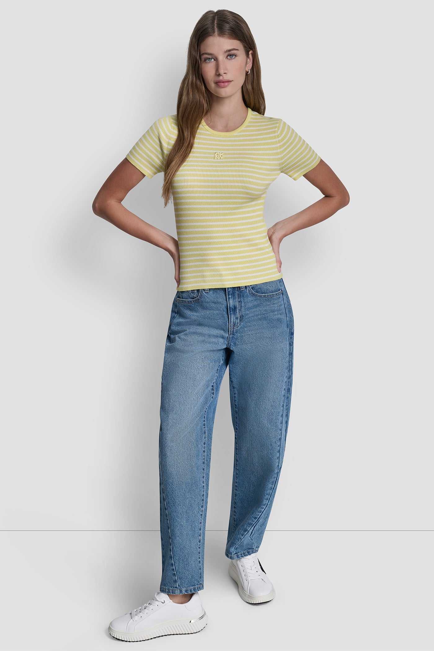 CREW NECK STRIPED TEE VIEW 4 | Tees & Tanks