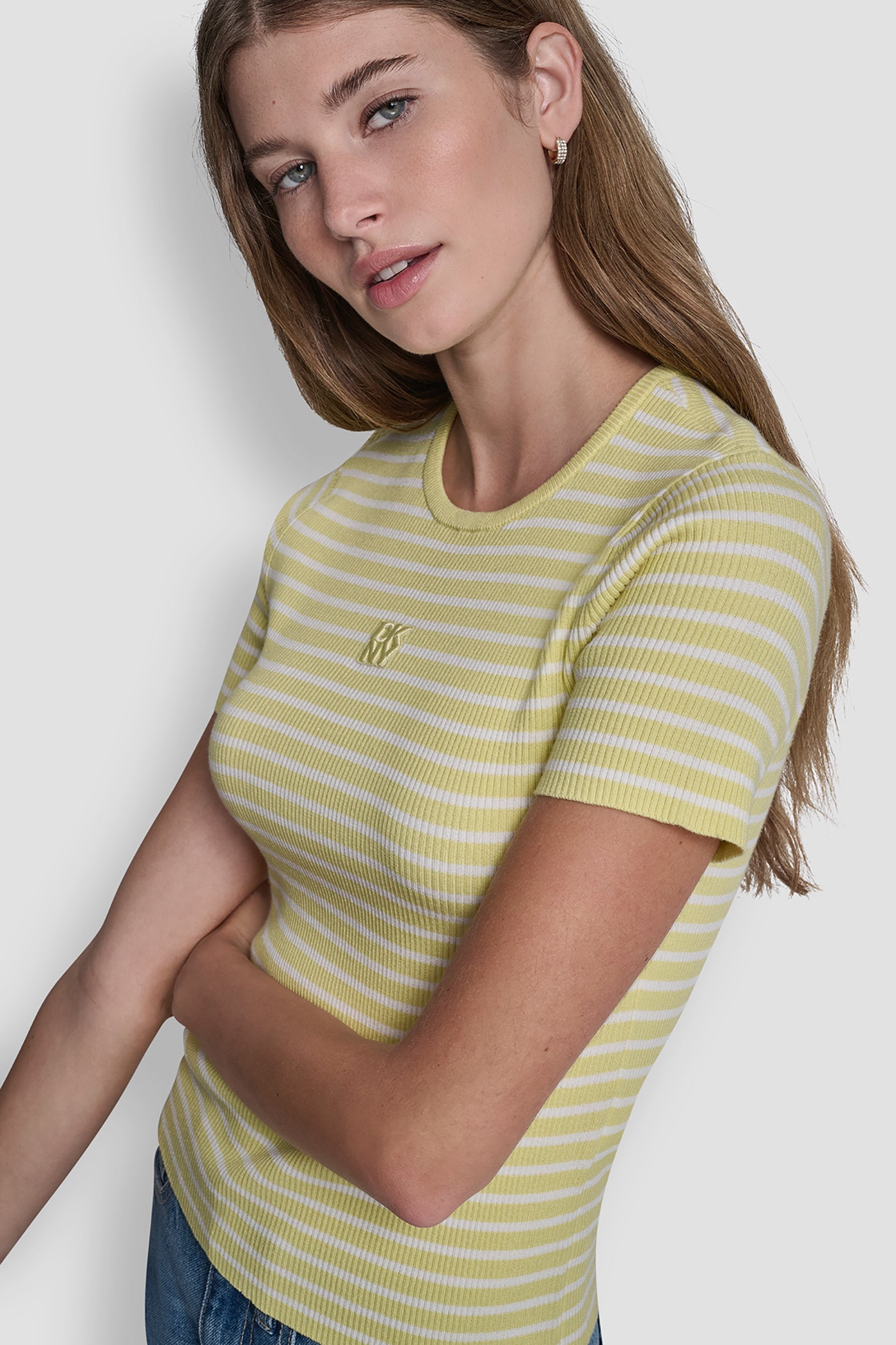 CREW NECK STRIPED TEE VIEW 3 | Tees & Tanks