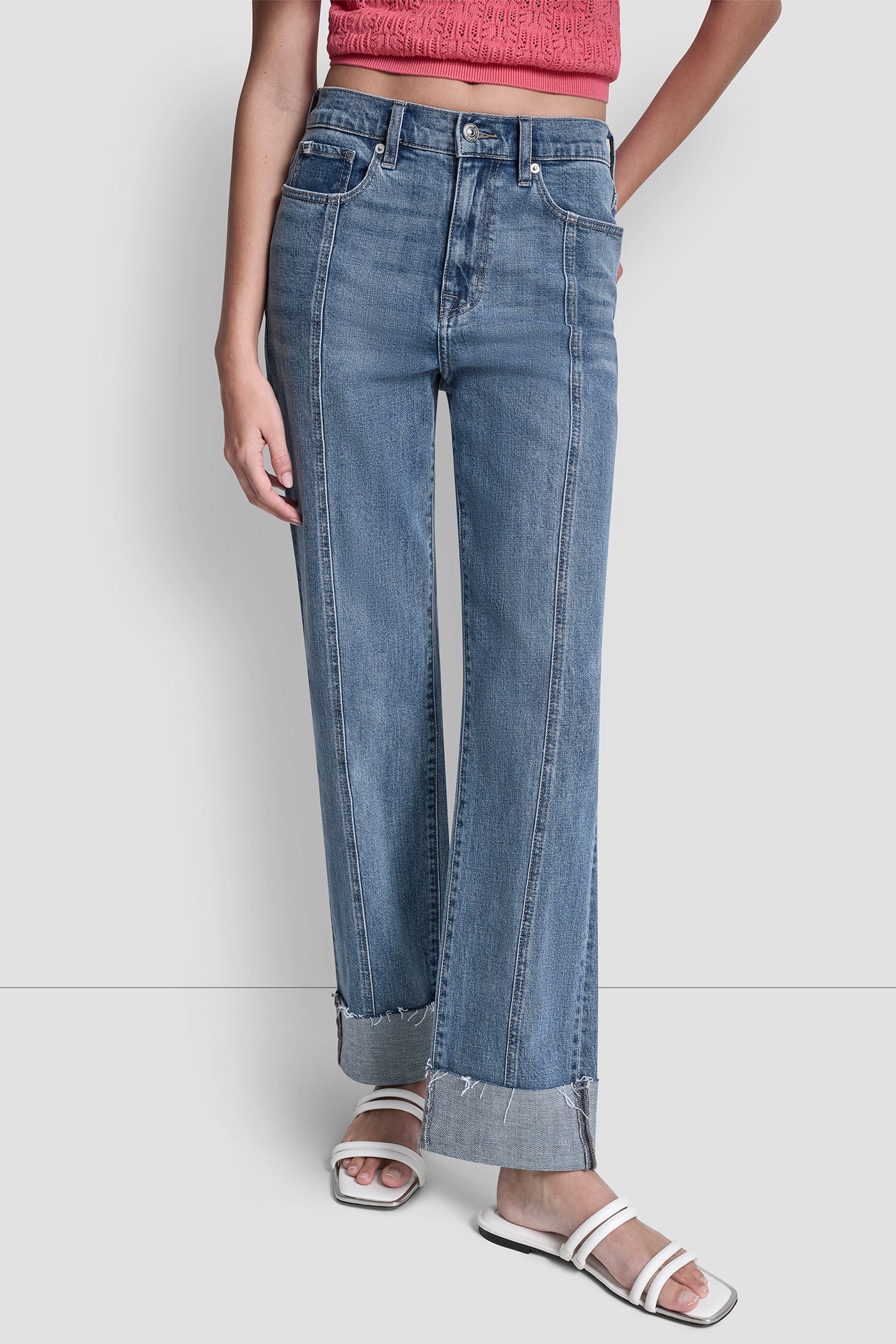 High Rise Classic Straight Leg With Cuff | Straight | DKNY