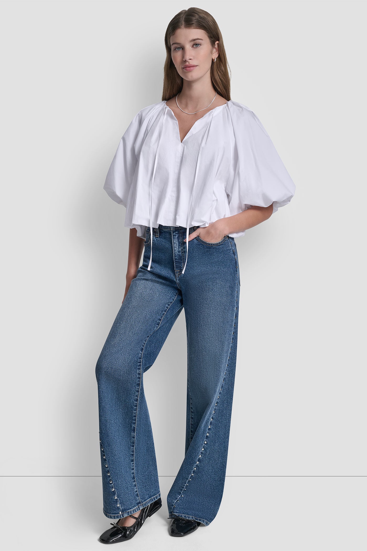 SHORT-SLEEVE BUBBLE TOP VIEW 6 | Clothing