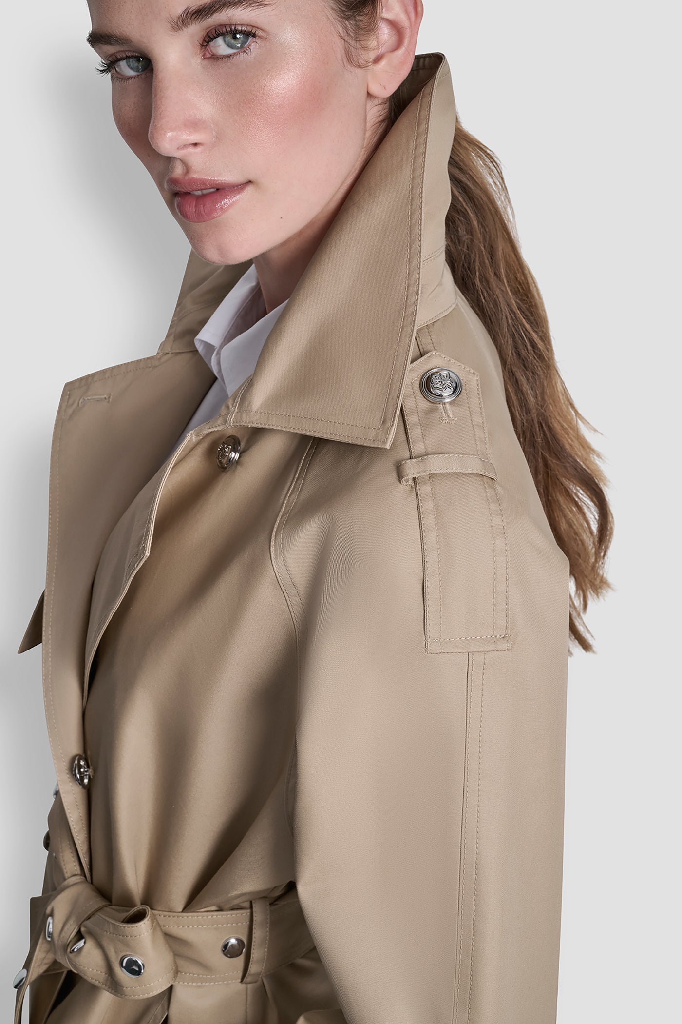 LONG DOUBLE BREASTED BELTED TRENCH VIEW 7 | All Products