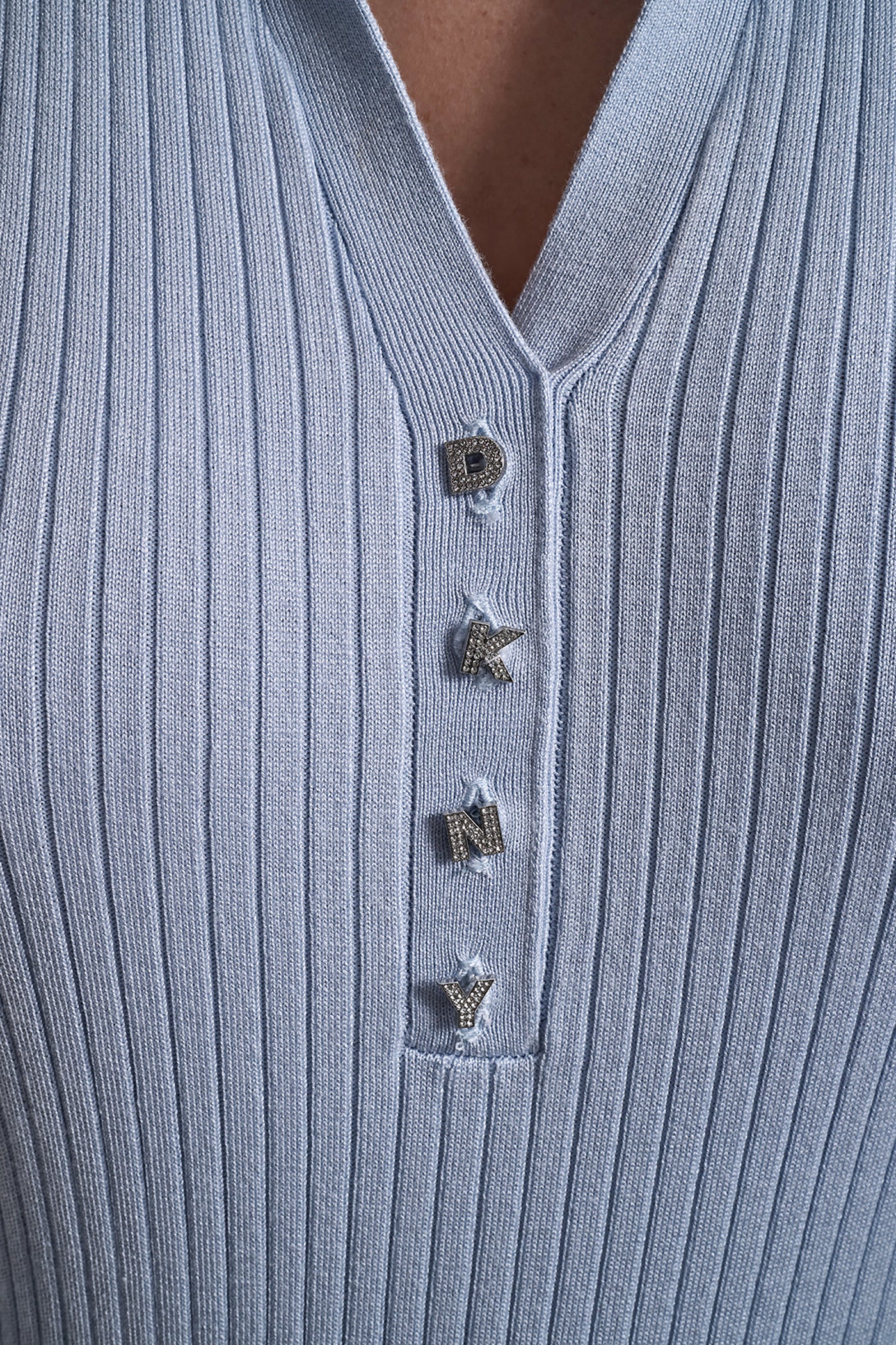 RIBBED POLO WITH RHINESTONE BUTTONS VIEW 4 | Clothing