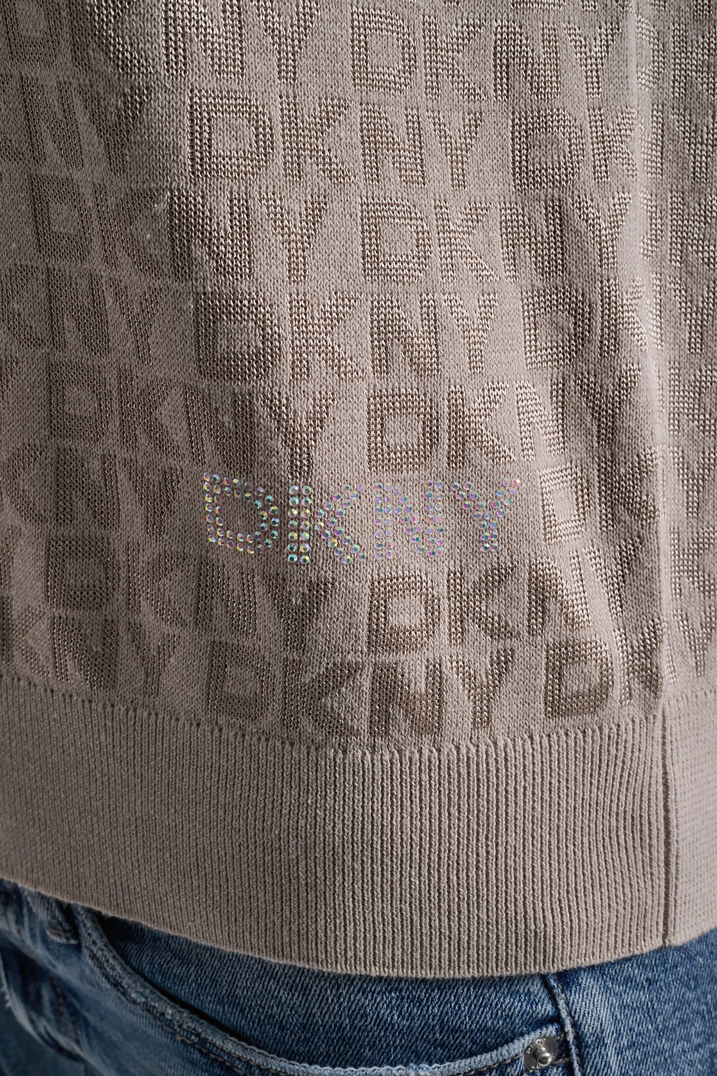 POLO COLLAR SWEATER WITH RHINESTONE LOGO VIEW 4 | All Products