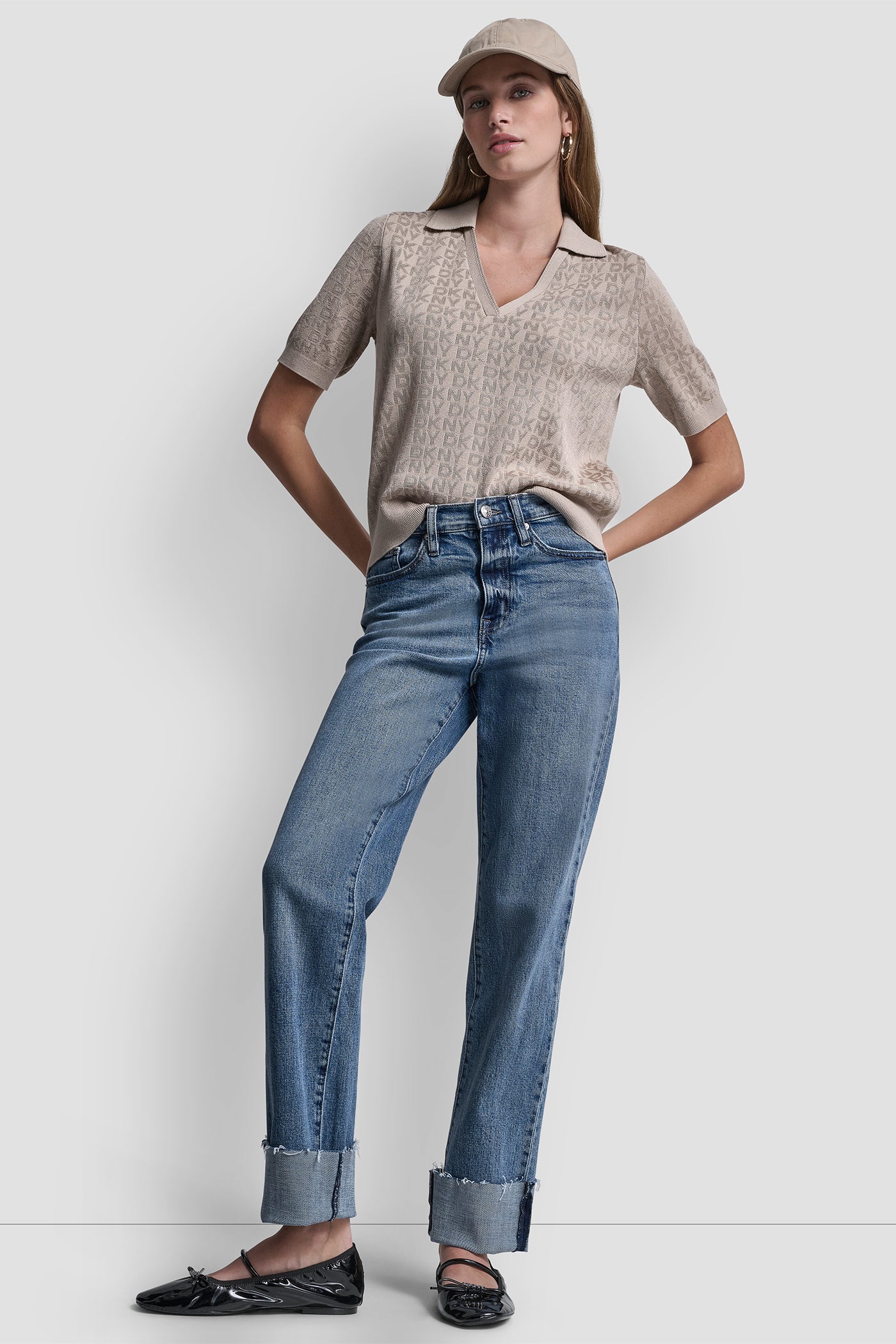 POLO COLLAR SWEATER WITH RHINESTONE LOGO VIEW 6 | All Products