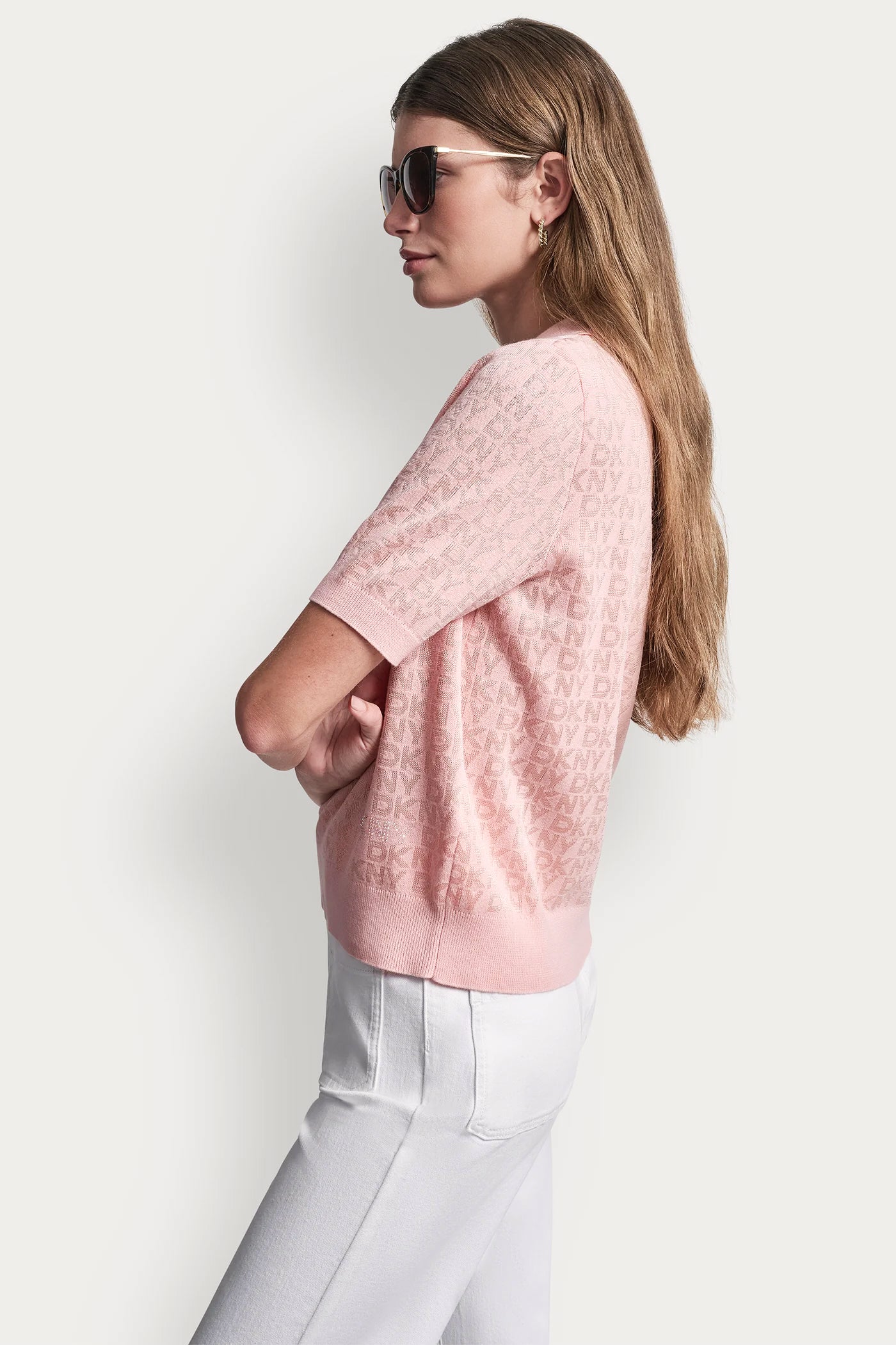 POLO COLLAR SWEATER WITH RHINESTONE LOGO VIEW 4 | Spring 2026