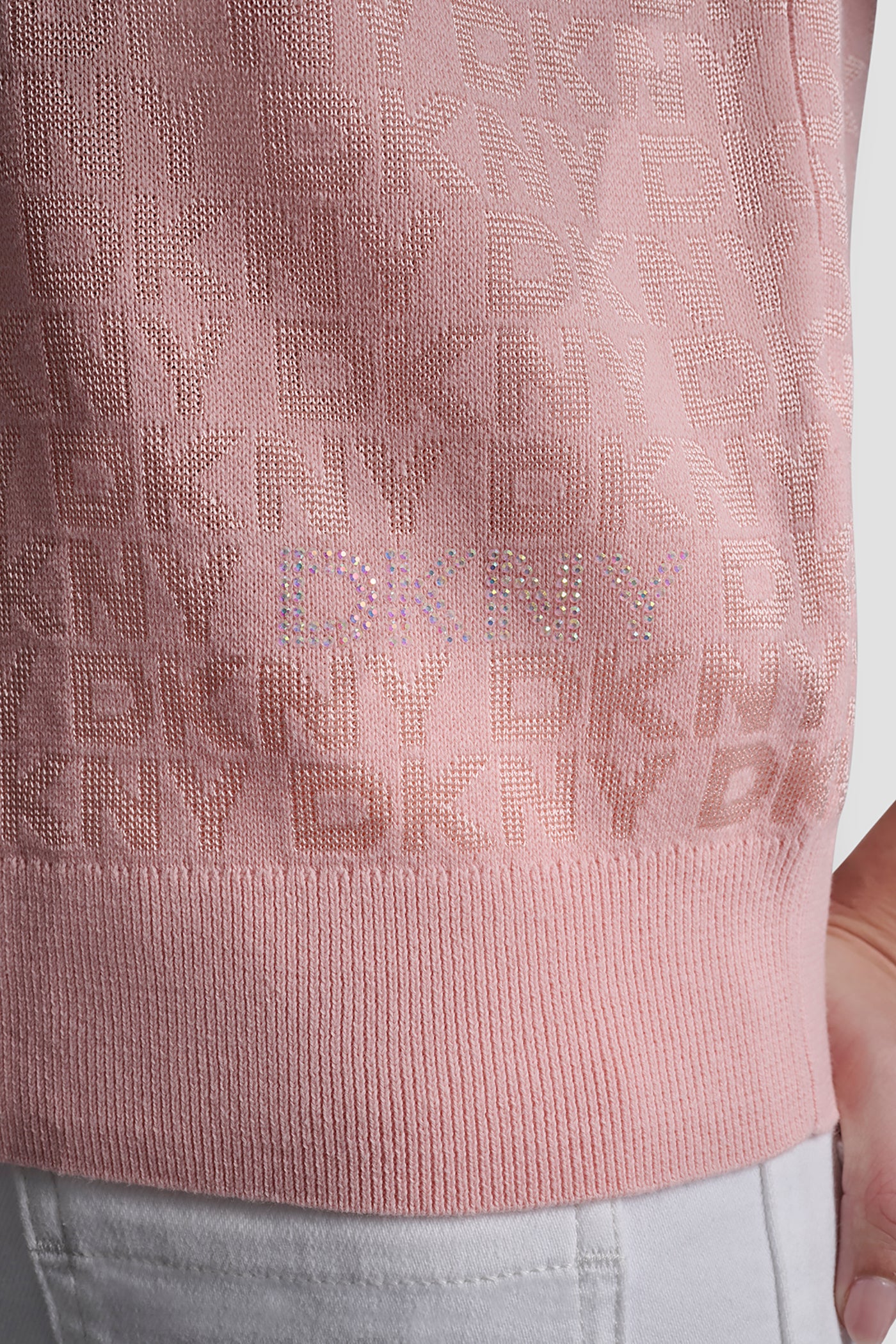 POLO COLLAR SWEATER WITH RHINESTONE LOGO VIEW 6 | All Products