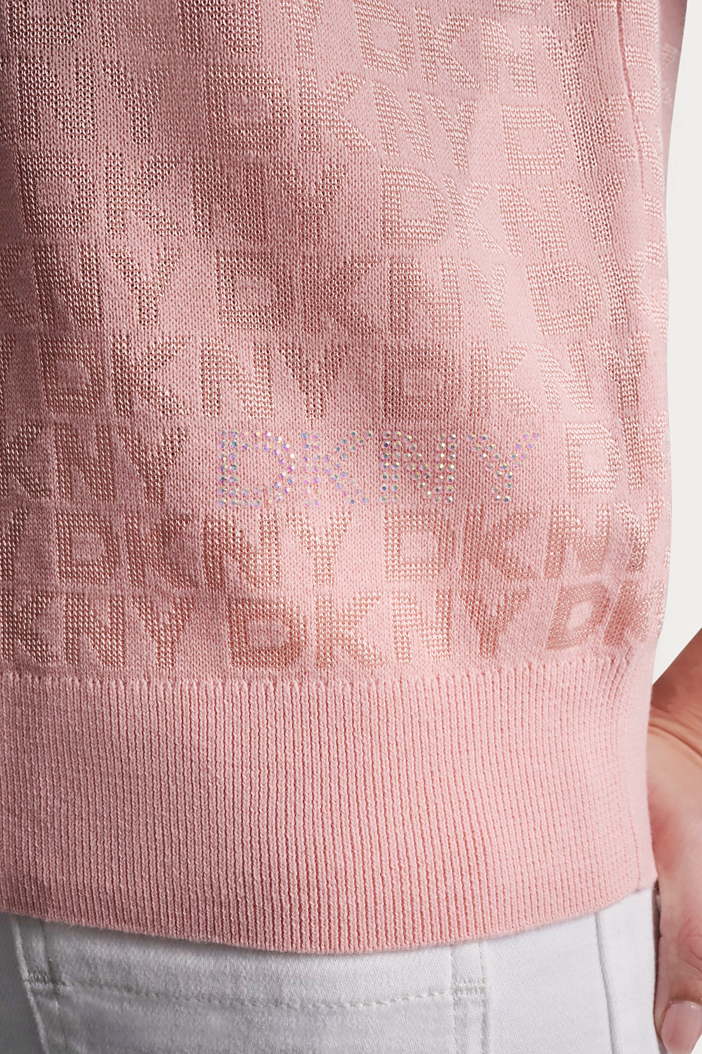POLO COLLAR SWEATER WITH RHINESTONE LOGO VIEW 6 | Spring 2026