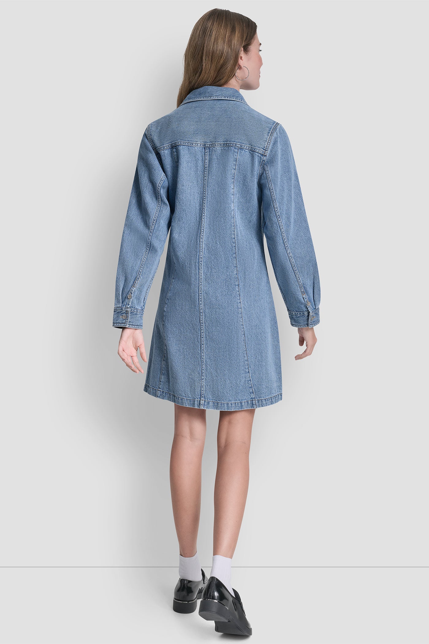 Harmony SEAMED A-LINE DRESS, BACK VIEW | Denim Destination