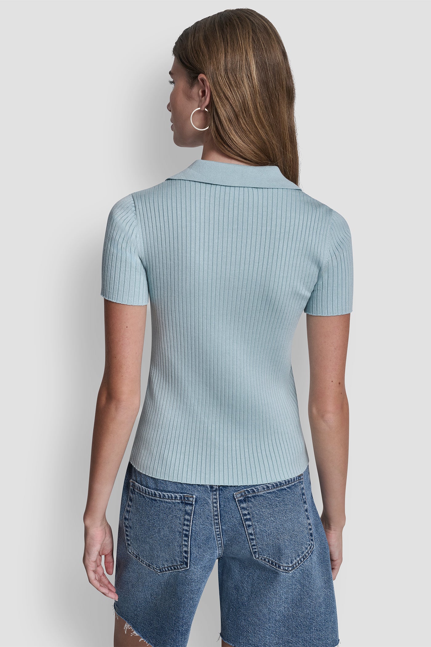 Mineral RIBBED POLO WITH RHINESTONE BUTTONS, VIEW 2 | SPRING 2026