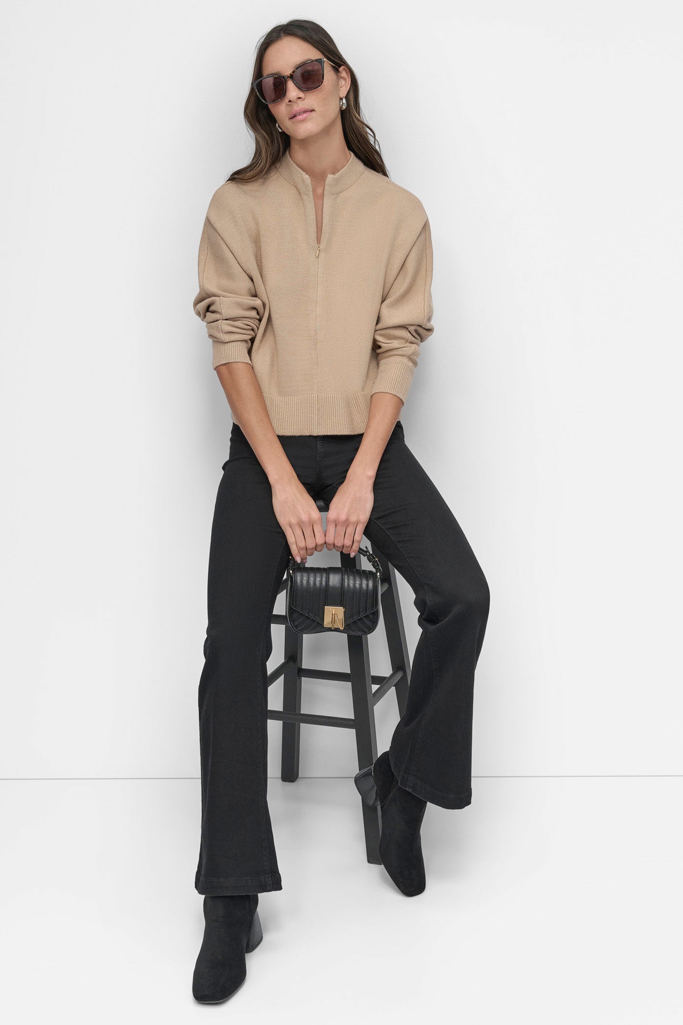 MOCK NECK HALF ZIP FRONT TOP VIEW 4 | Not Clearance or Preorder