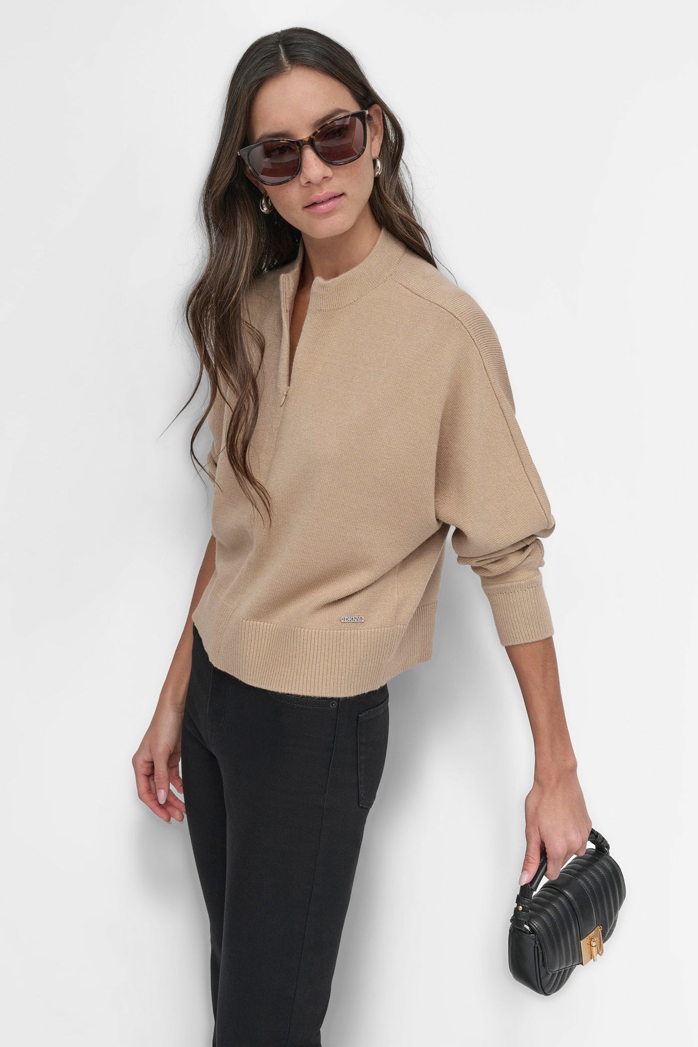 MOCK NECK HALF ZIP FRONT TOP VIEW 3 | Not Clearance or Preorder