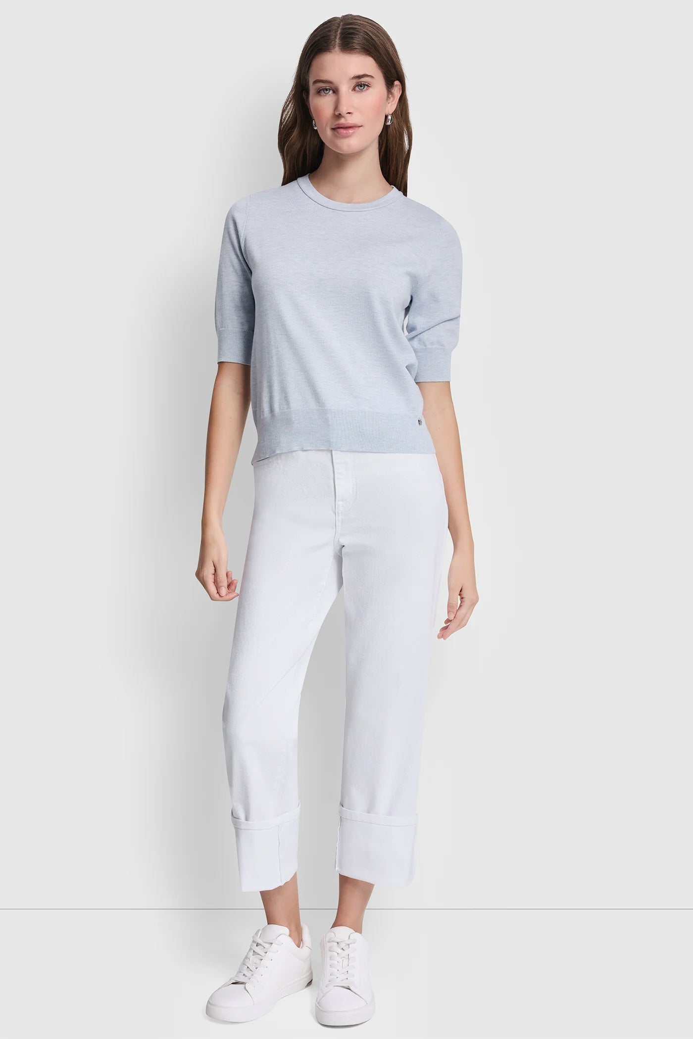 ELBOW SLEEVE CREW NECK SWEATER VIEW 4 | WOMEN'S SWEATERS & TOPS