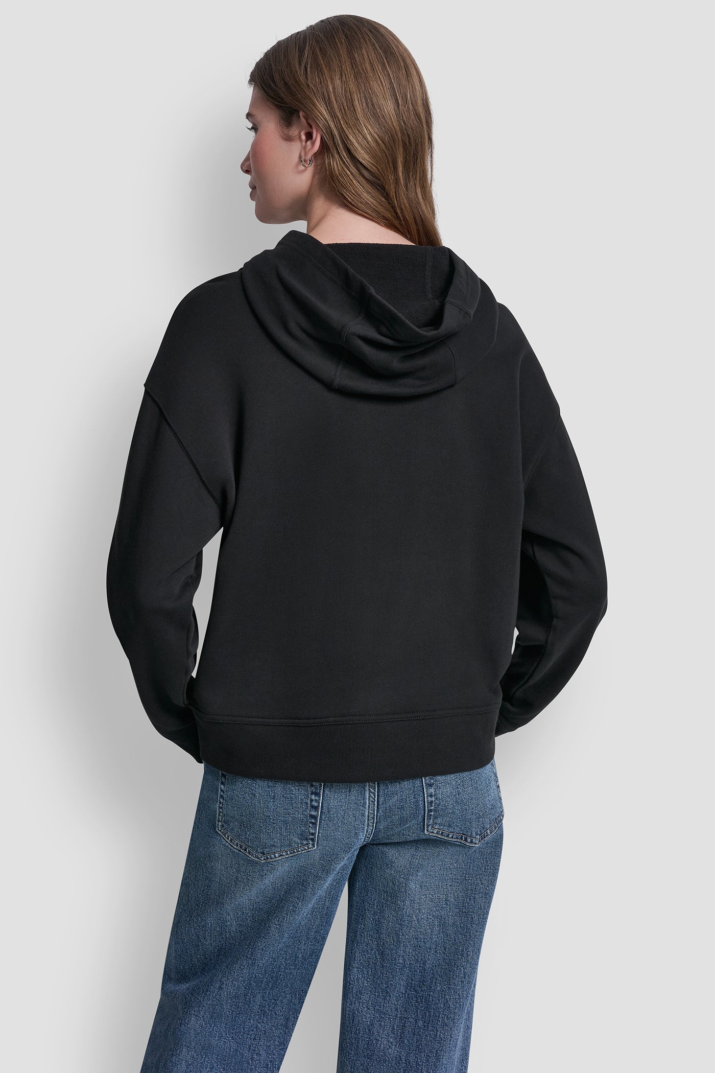 Black/Silver STACKED RHINESTONE FOIL LOGO HOODIE, VIEW 2 | All Products