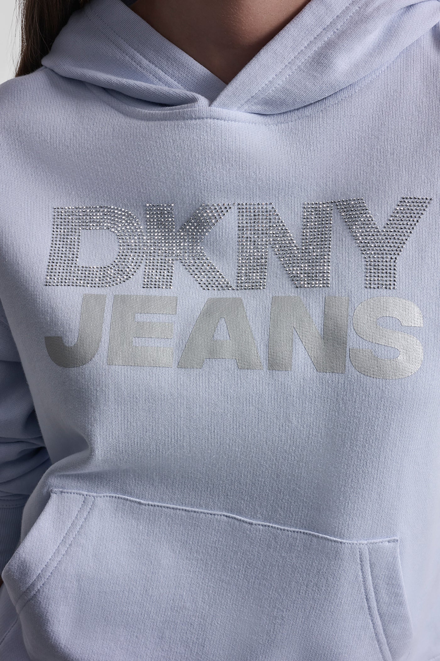 Stacked Rhinestone Foil Logo Hoodie | Sweatshirt | DKNY