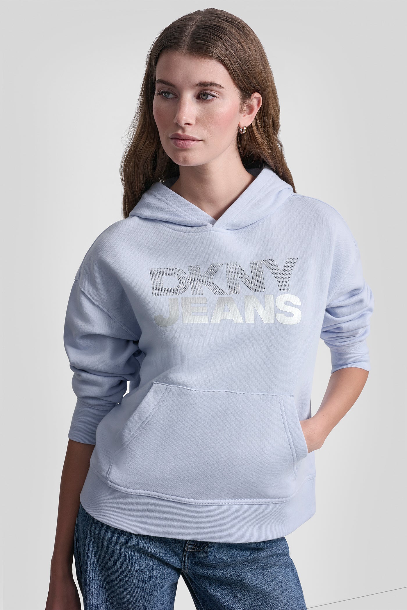 Sweat à capuche gris DKNY by Donna Karan New York homme L Sweat à capuche gris DKNY by Donna Karan New York homme L