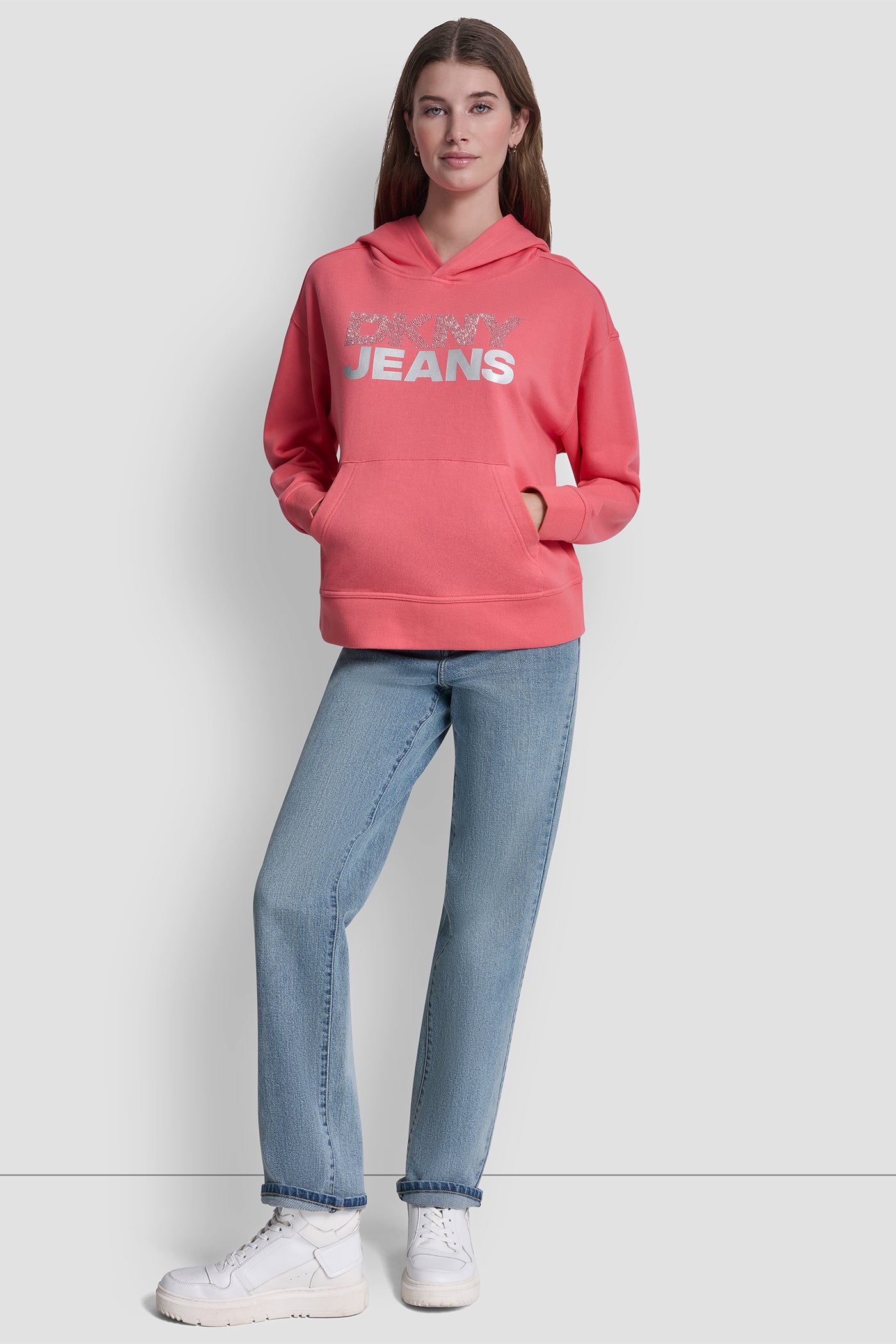 STACKED RHINESTONE FOIL LOGO HOODIE VIEW 5 | All Products