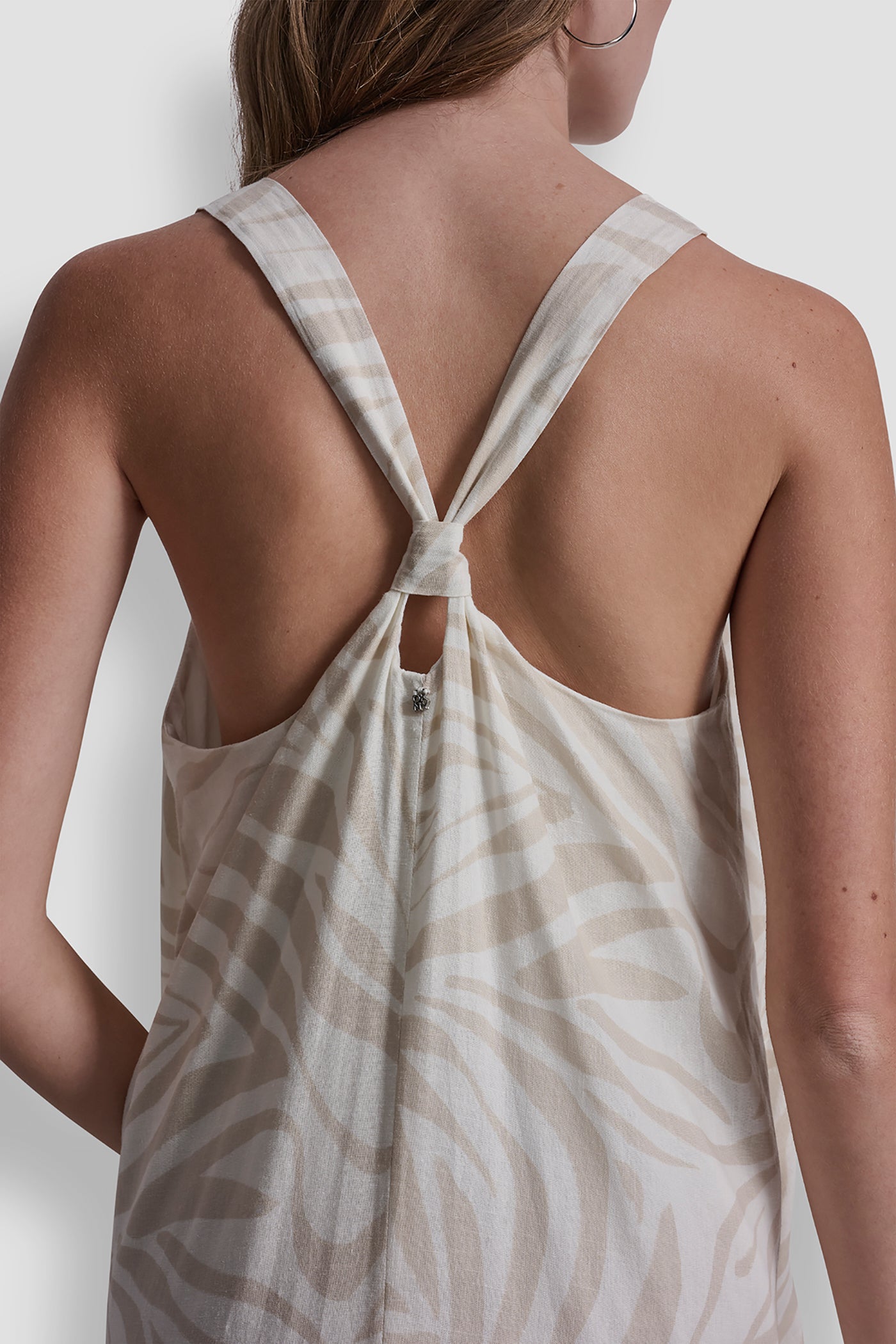 LINEN-BLEND TIE BACK MAXI DRESS VIEW 6 | Clothing