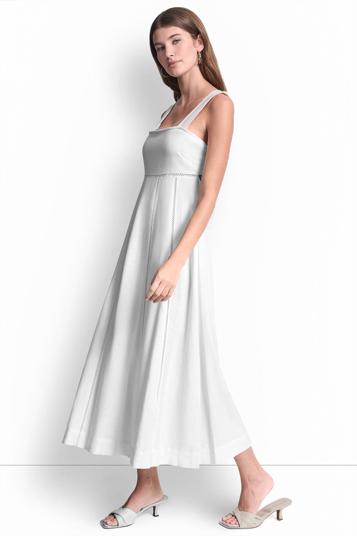 SEAMED TANK DRESS WITH TIE BACK VIEW 2