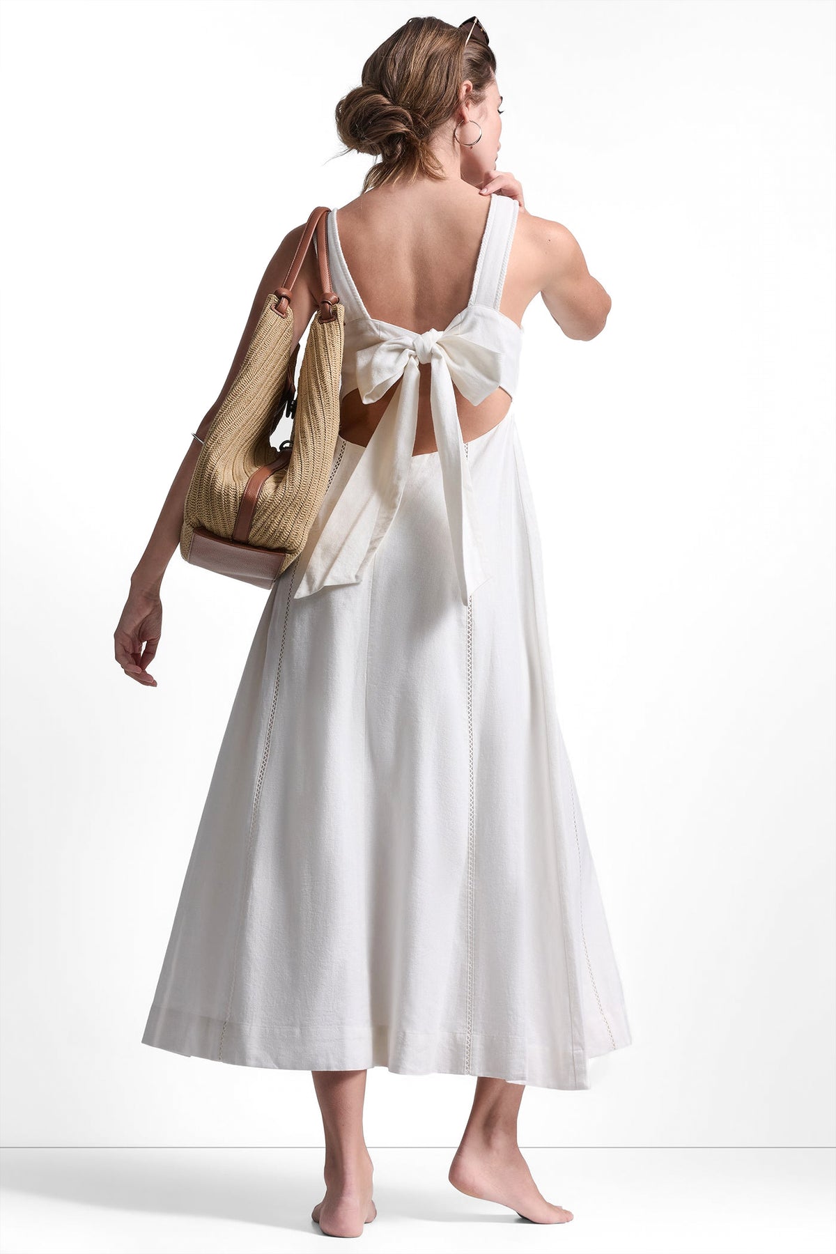 SEAMED TANK DRESS WITH TIE BACK VIEW 2
