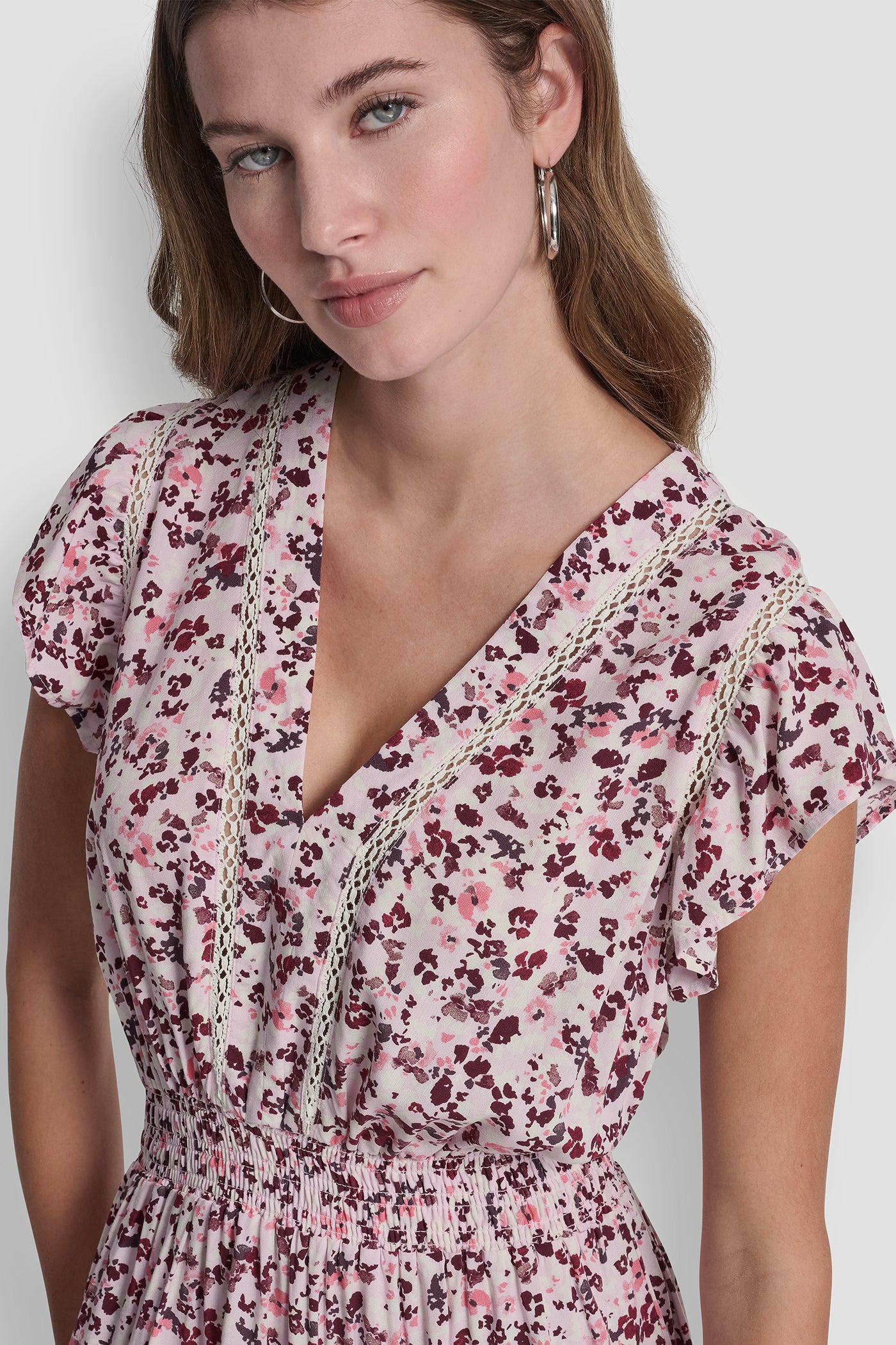 SMOCKED WAIST V-NECK DRESS VIEW 5 | Dresses & Jumpsuits