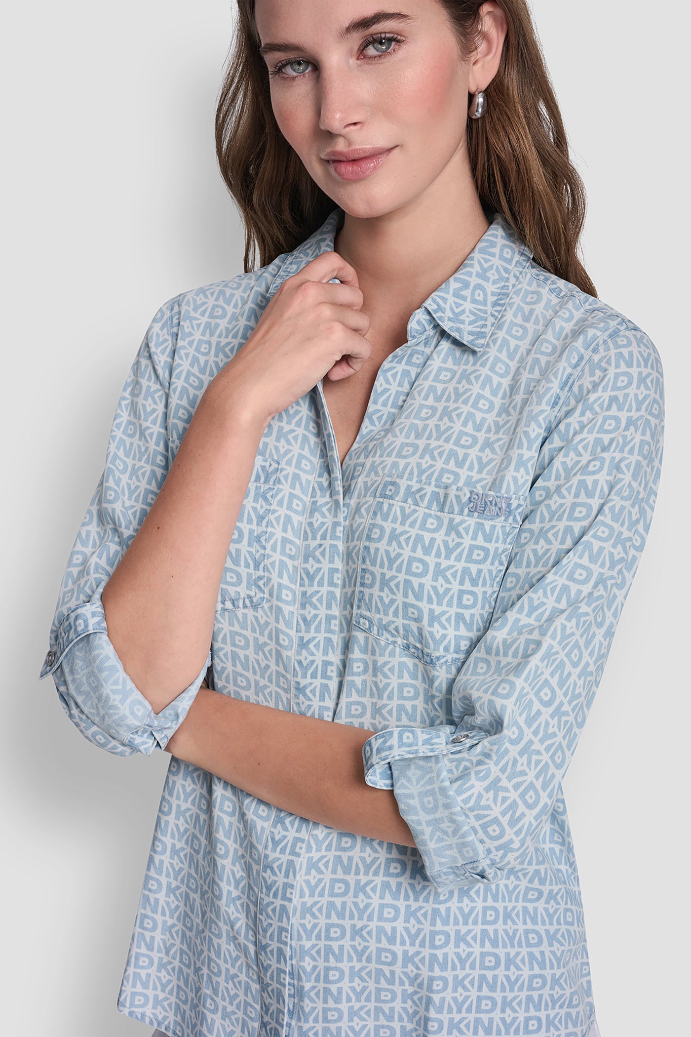 GARMENT DYE SPLIT BACK SHIRT VIEW 6 | DKNY JEANS