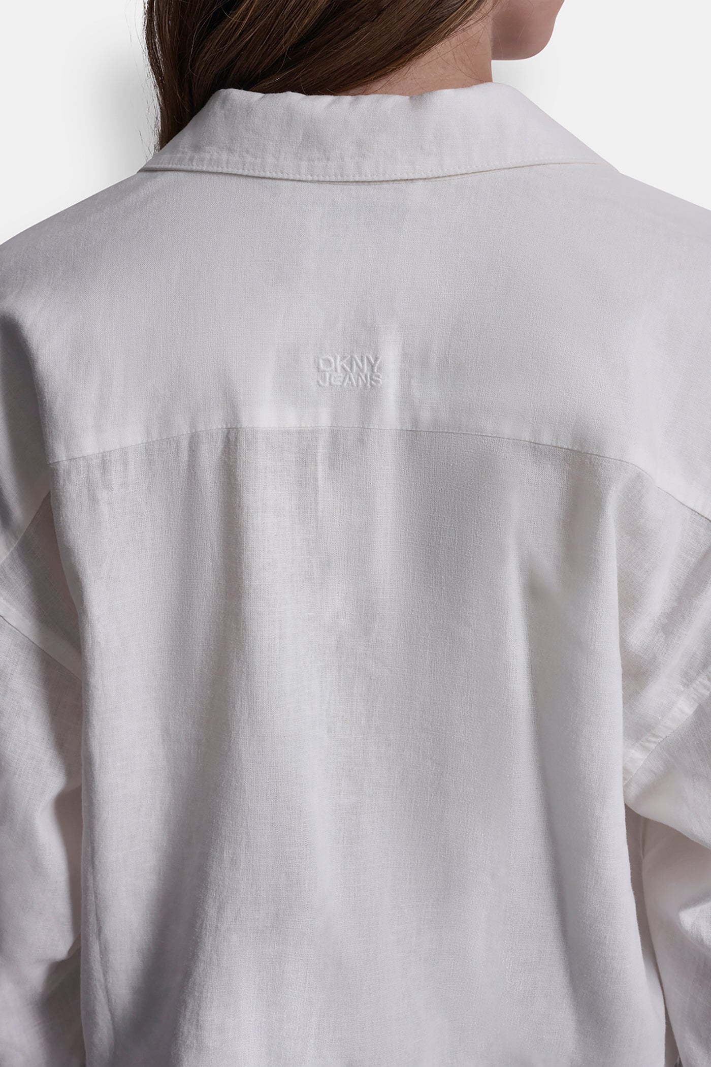 LINEN-BLEND V-NECK SHIRT VIEW 6 | Clothing